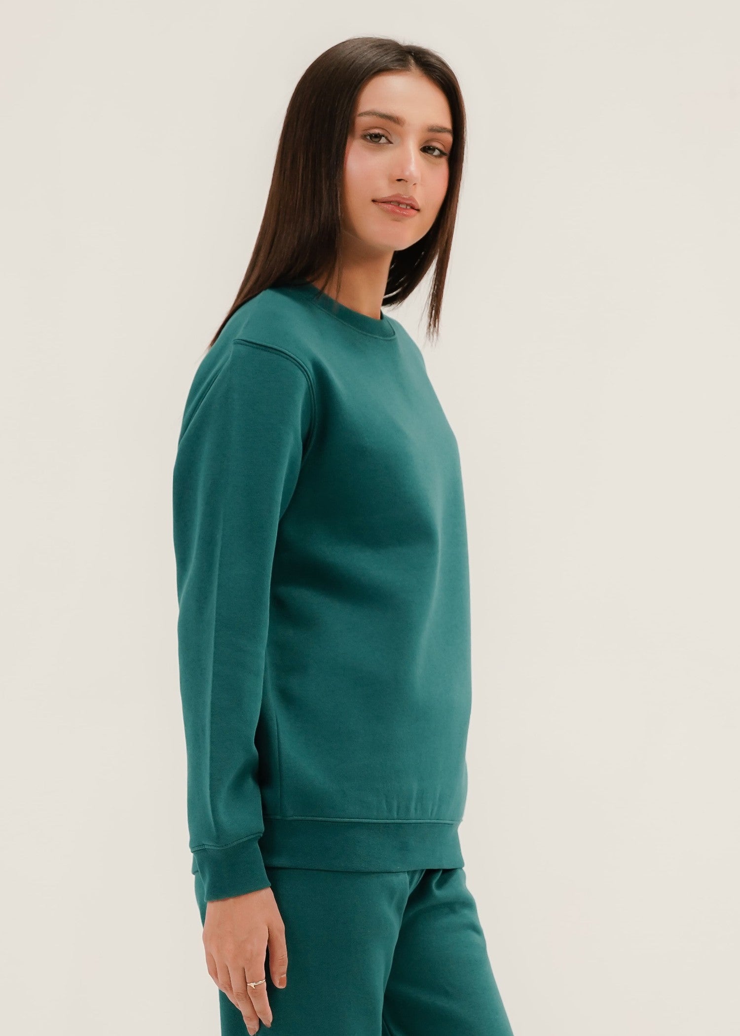 fleece Sweatshirt in Pine green