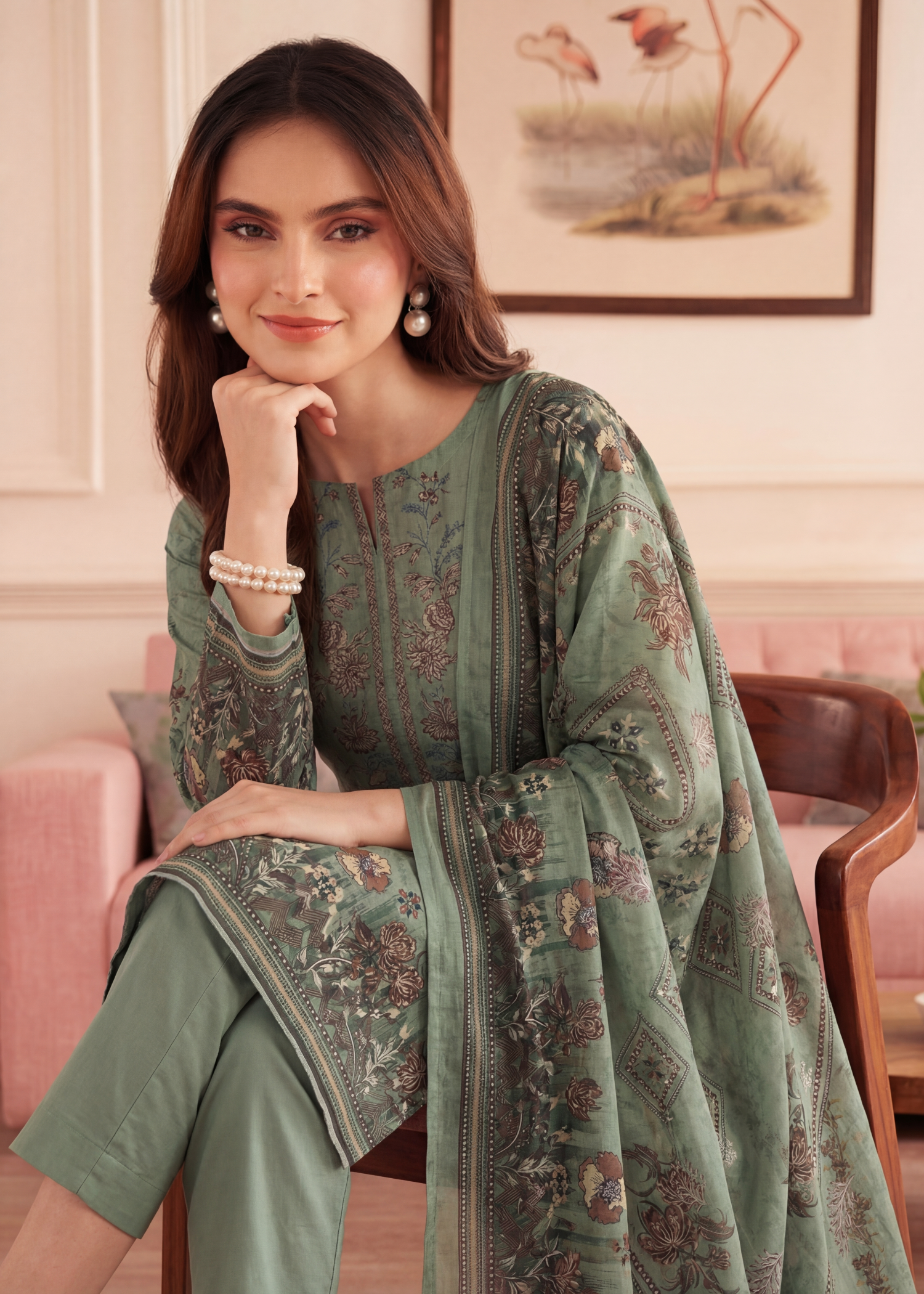 viscose Unstitched in Forest green