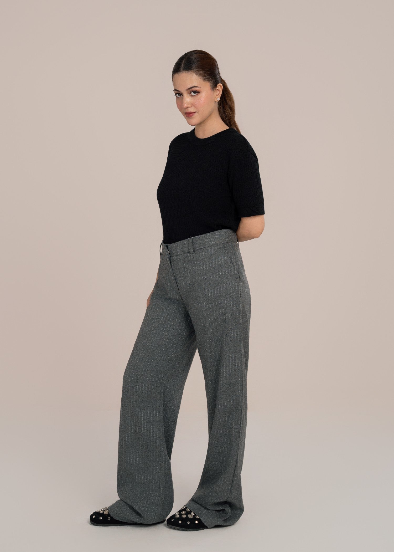 linen Pants in Grey