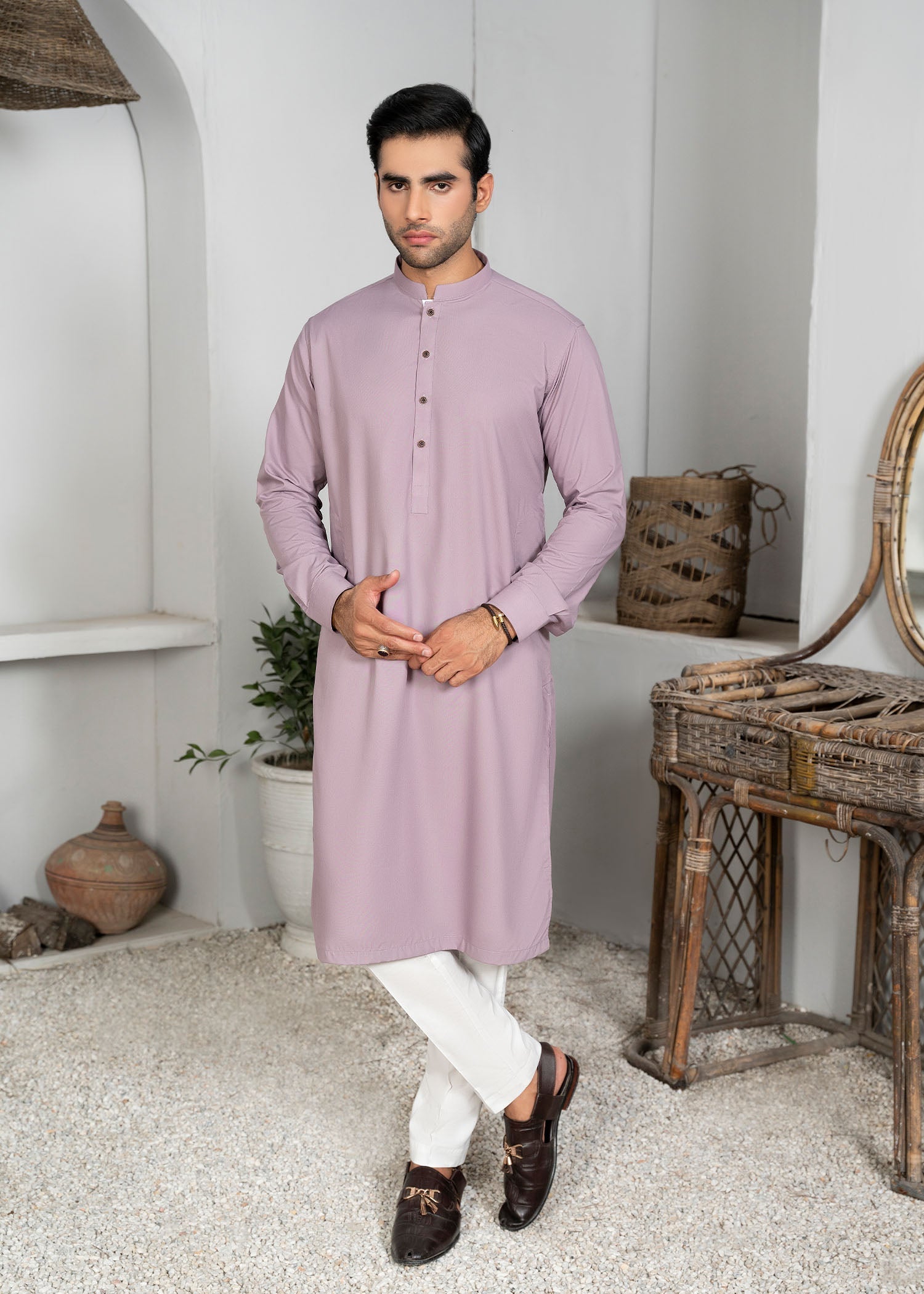 wash & wear Kurta Set in Lilac