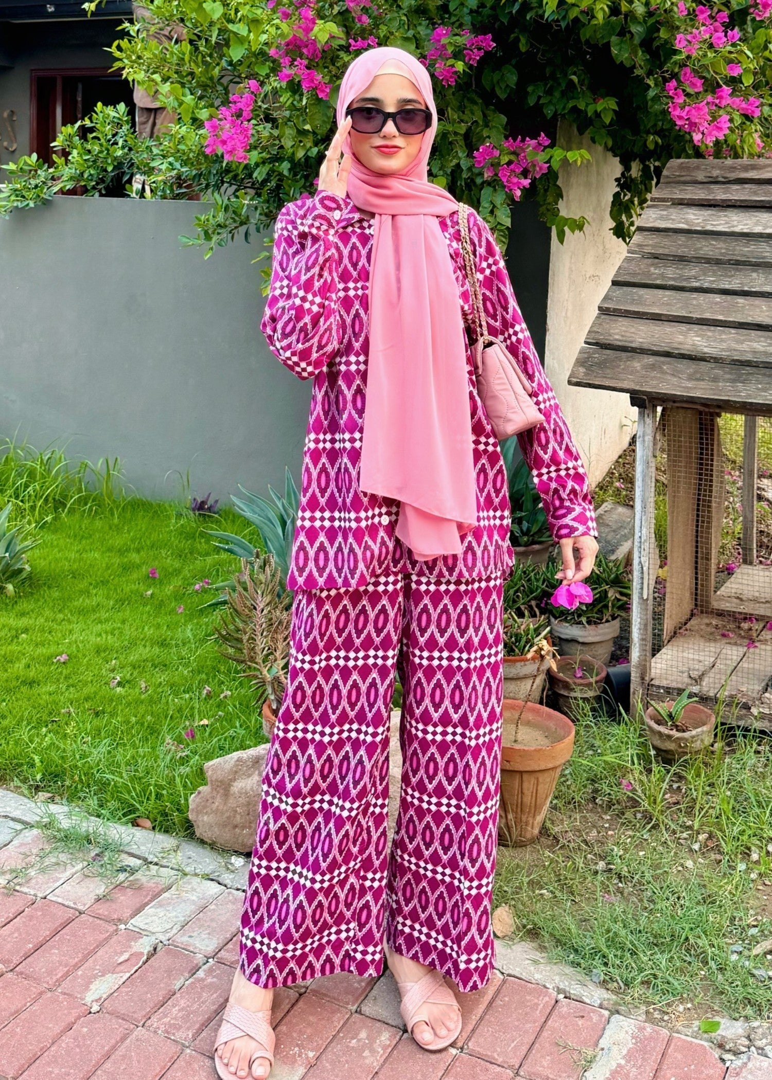 cotton Co Ord Sets in Plum