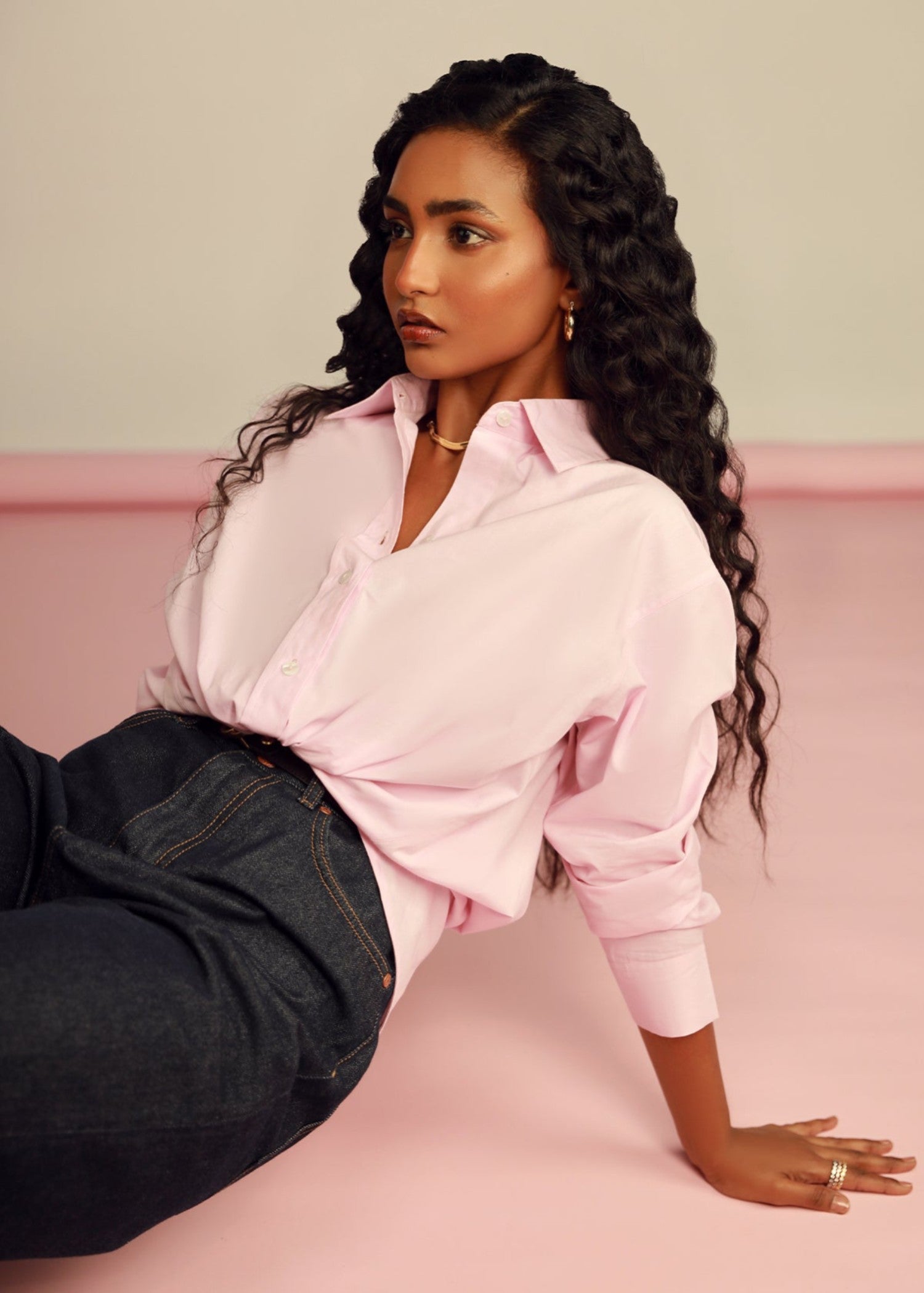 poplin Top in Pink