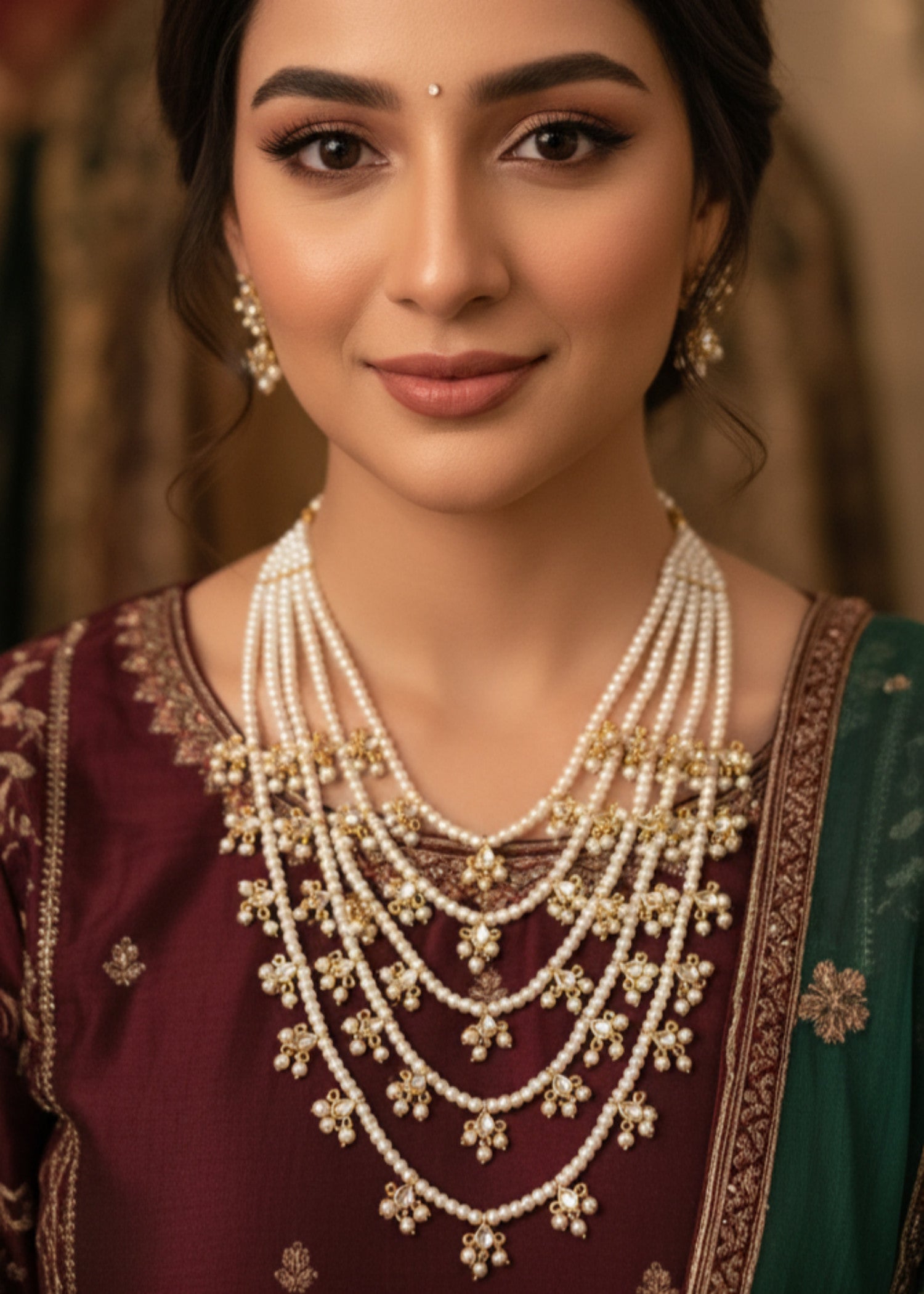 Necklace in Gold, white Color by - Trendy Women Necklace LCO2477