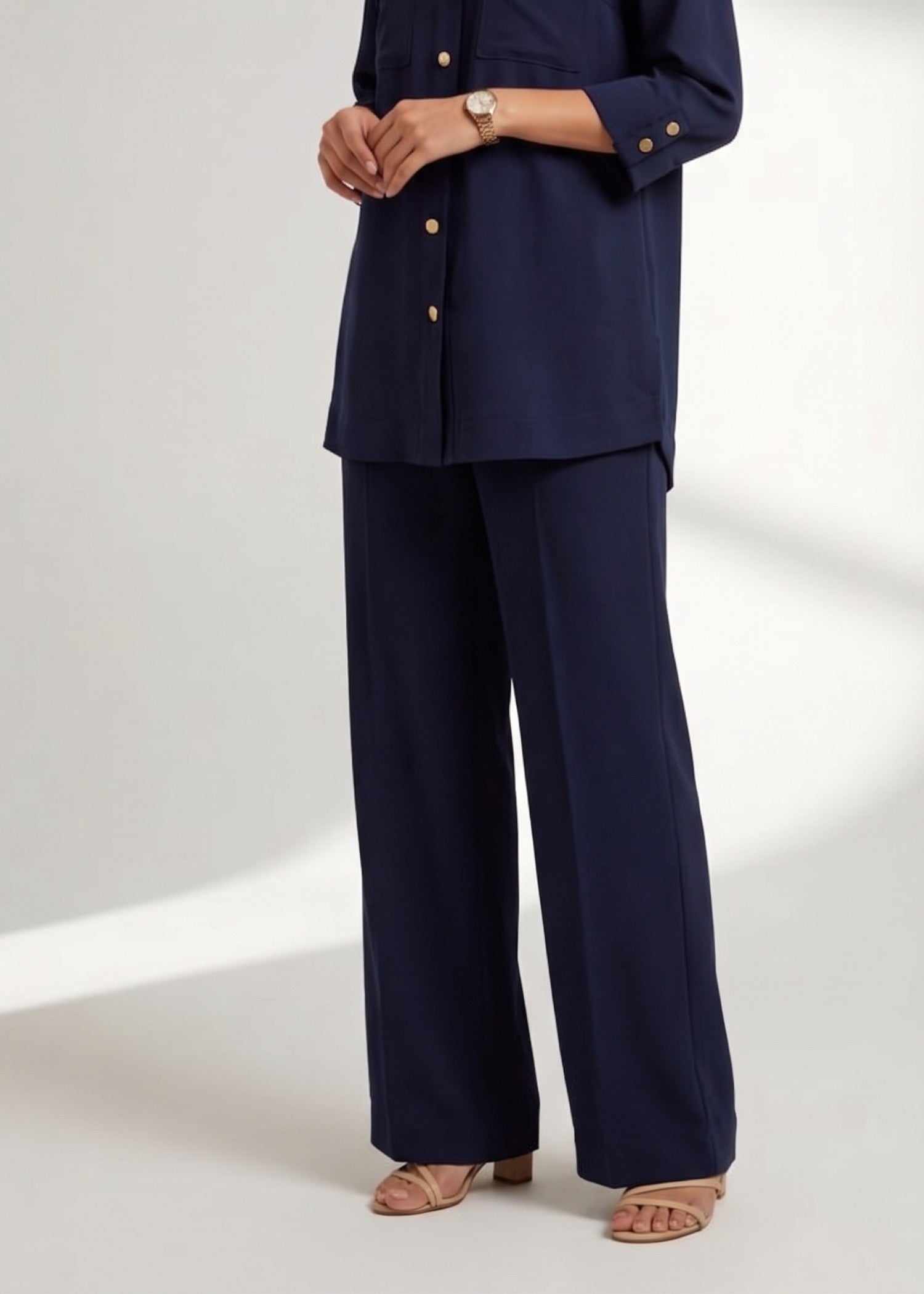 crepe georgette Co Ord Sets in Navy blue