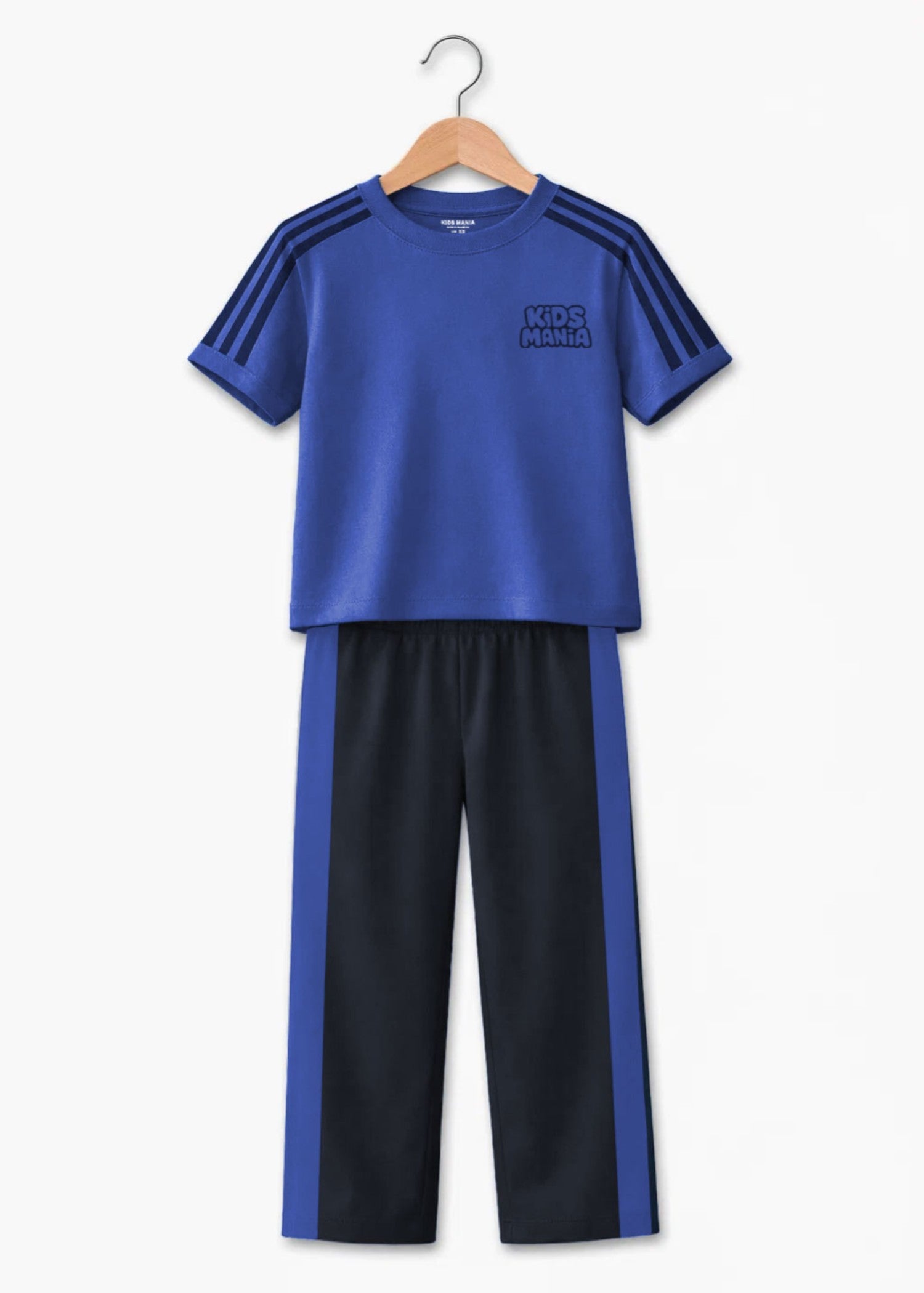 polyester Tracksuit in Black, royal blue
