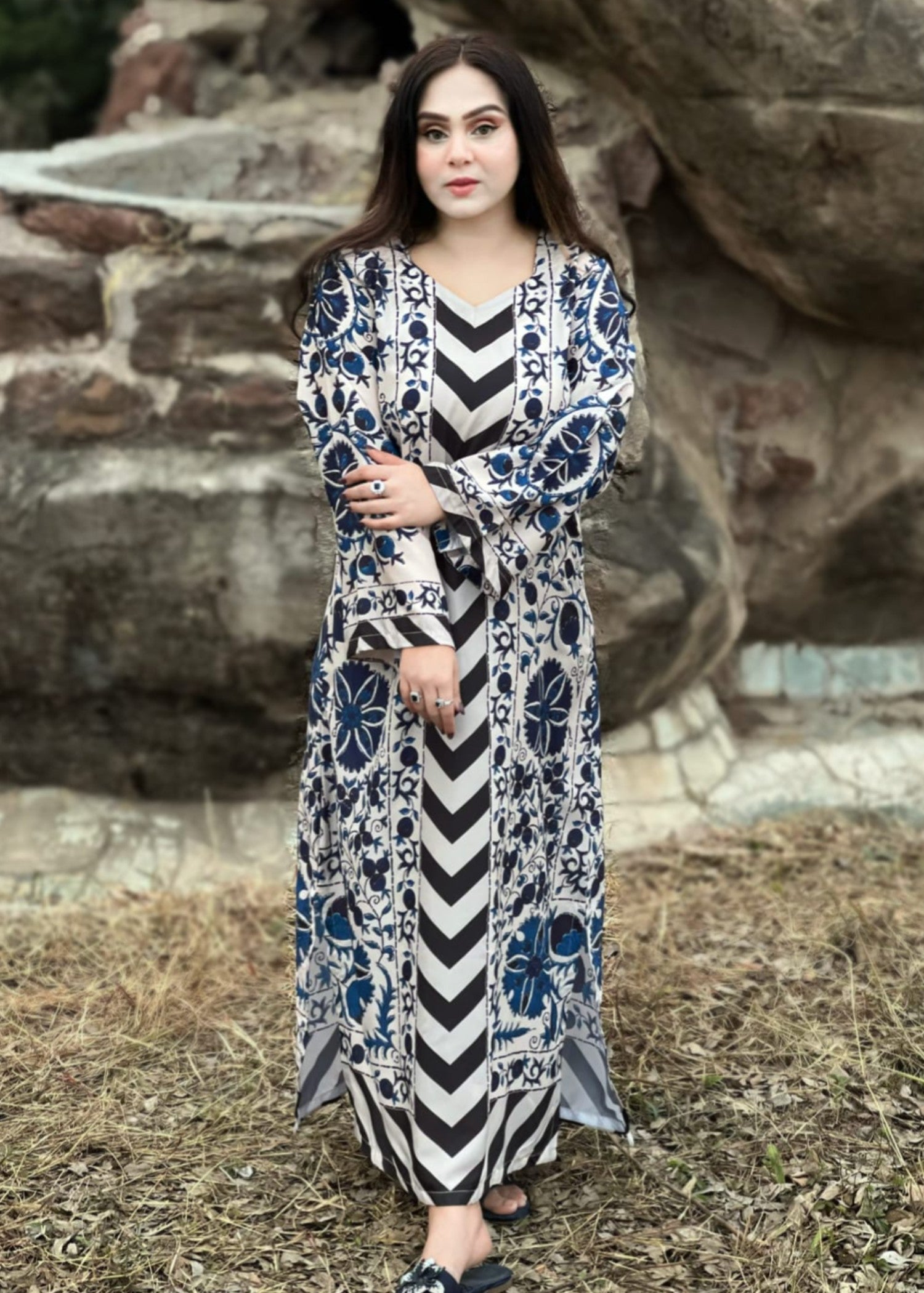 grip Kaftan in Royal blue