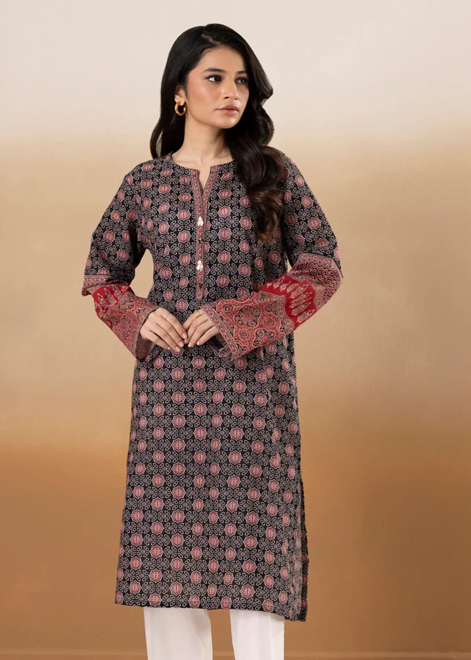 khaddar Kurti in Black