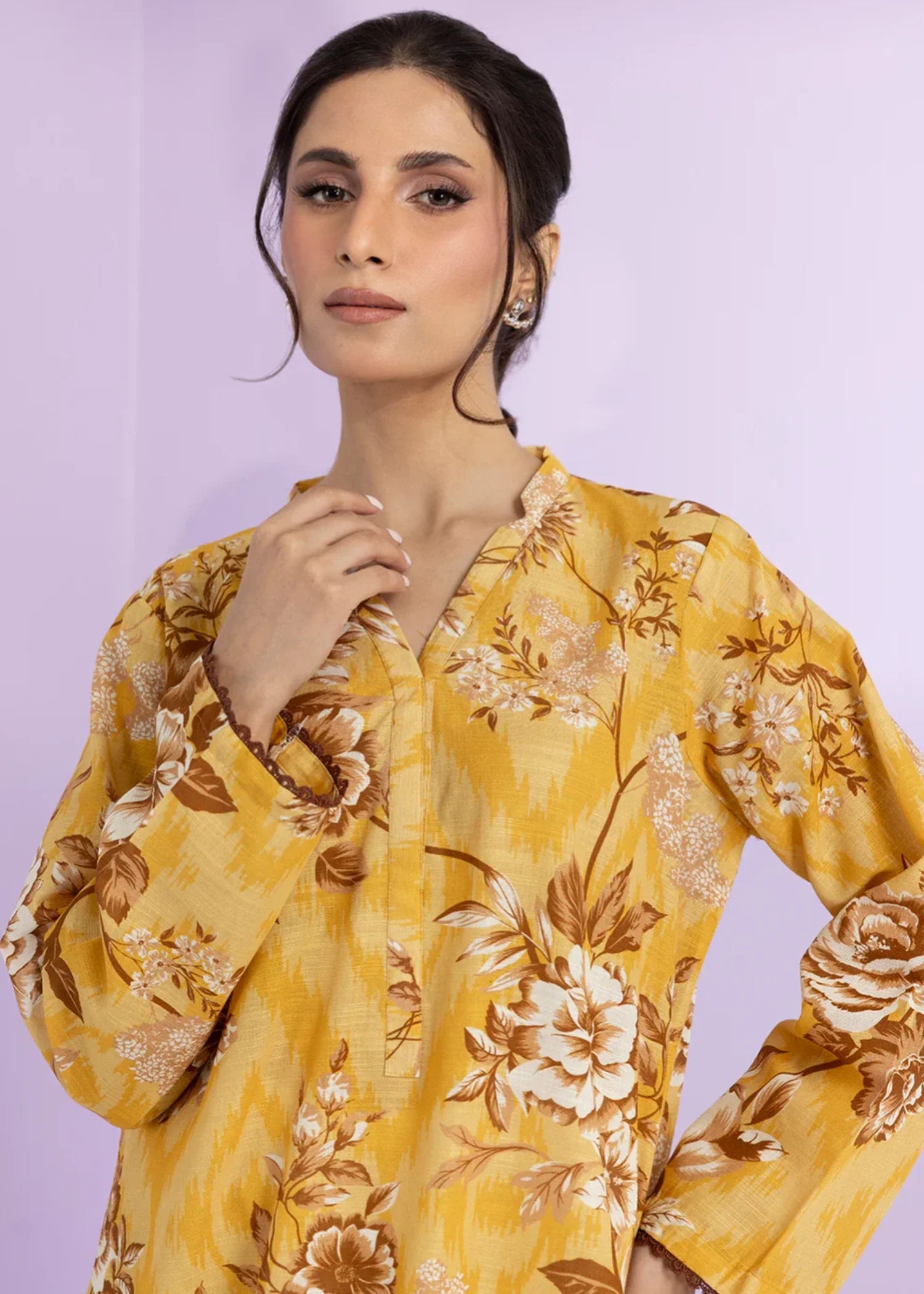 khaddar Kurti in Mellow yellow