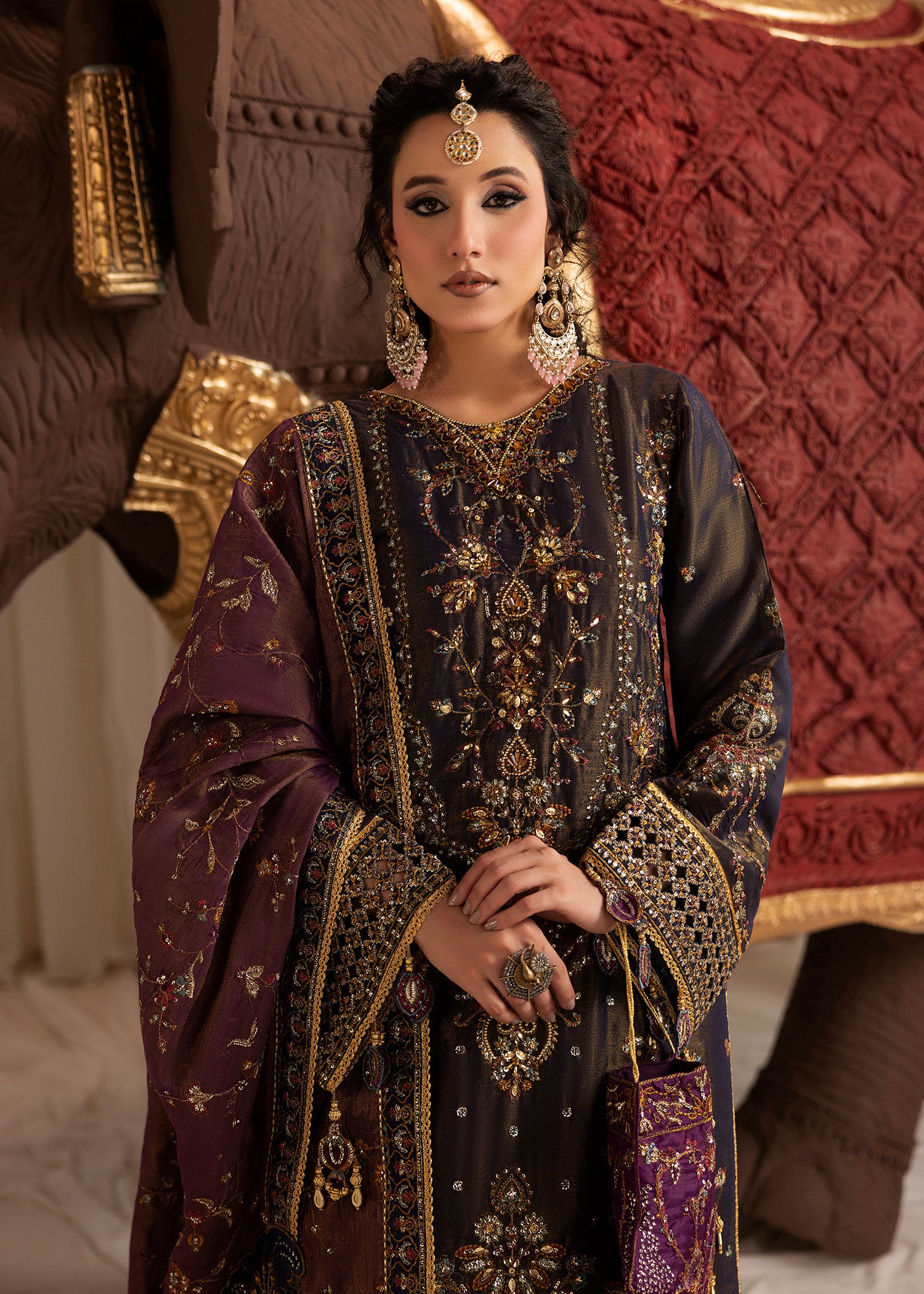 masuri Lehenga in Navy blue