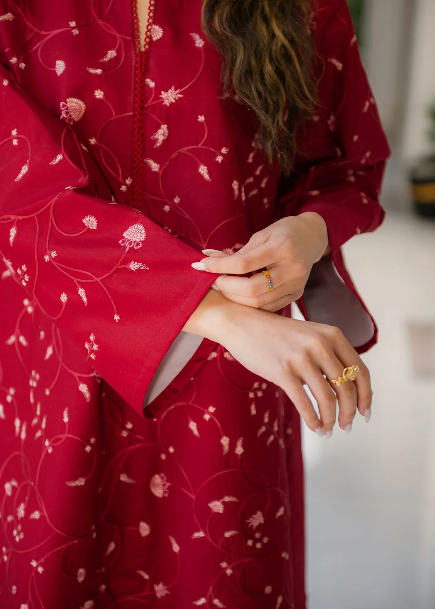 pure cotton Kurta Set in Spicy red