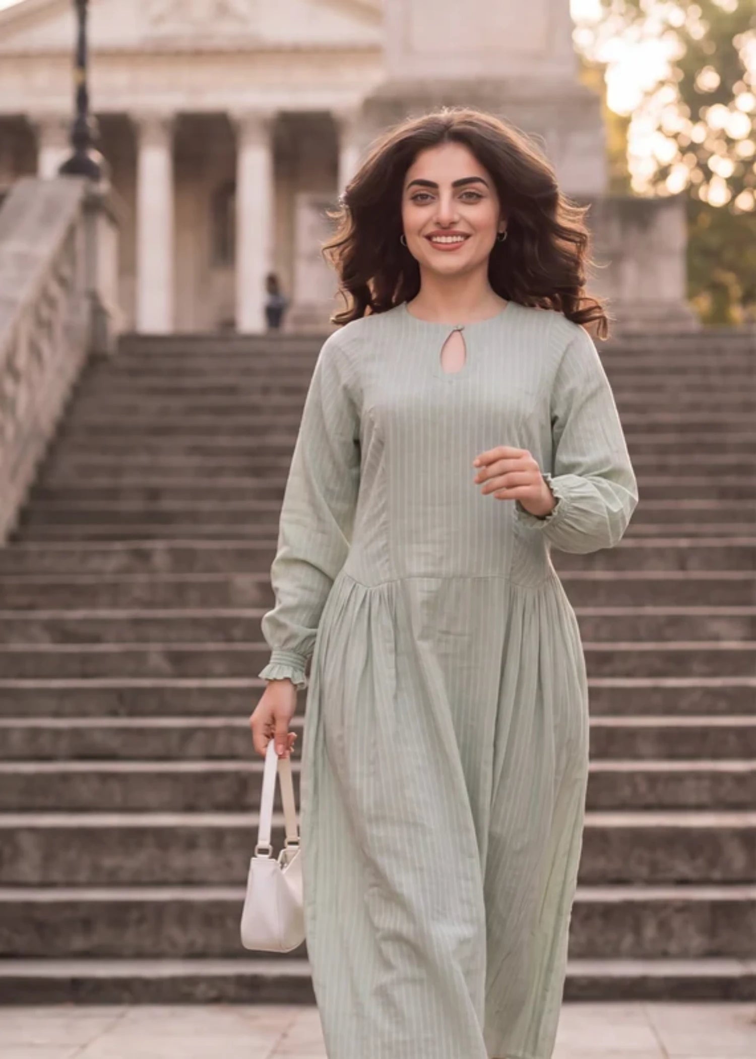 polyester Dress in Mint green