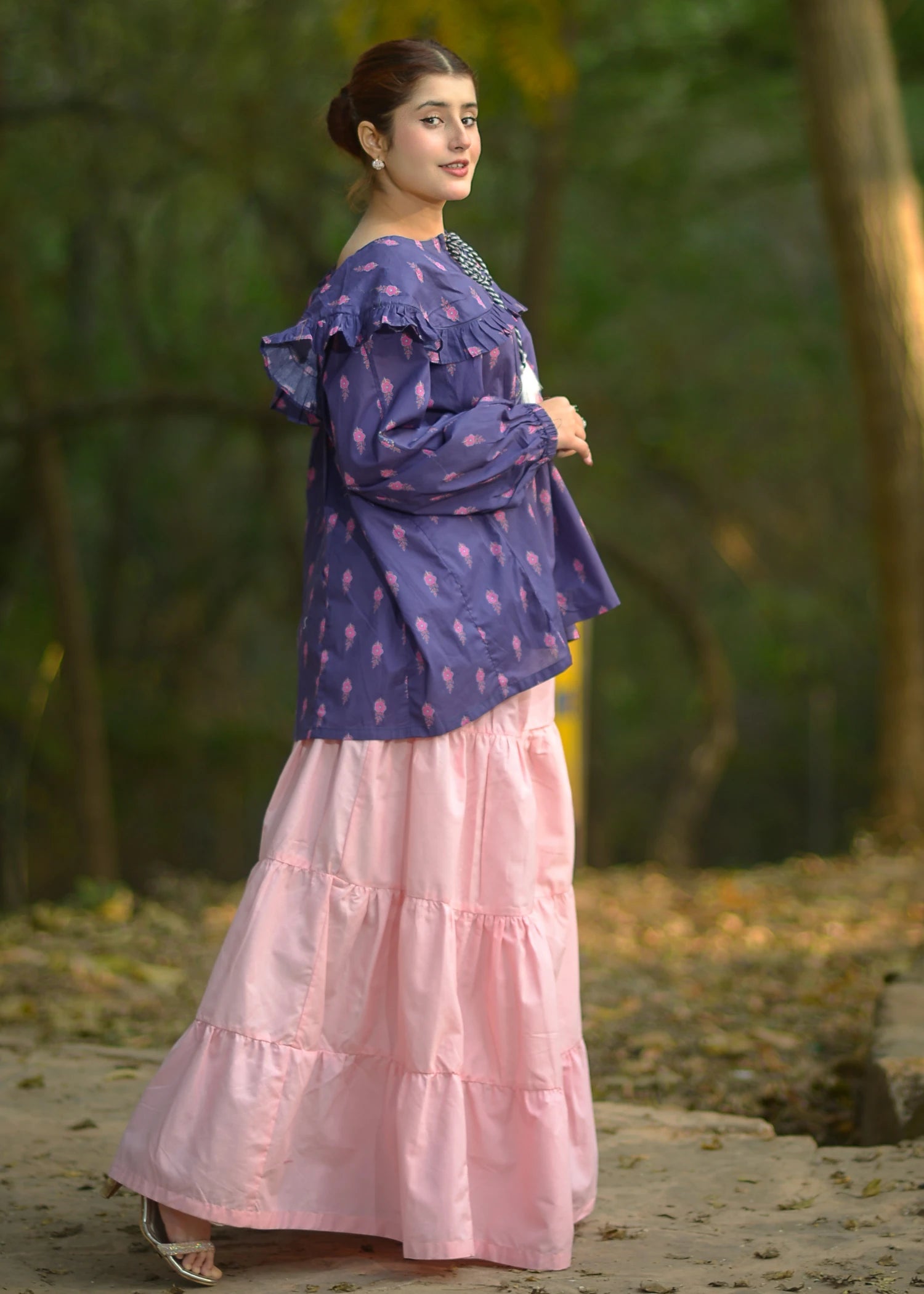 cotton Skirt in Pink