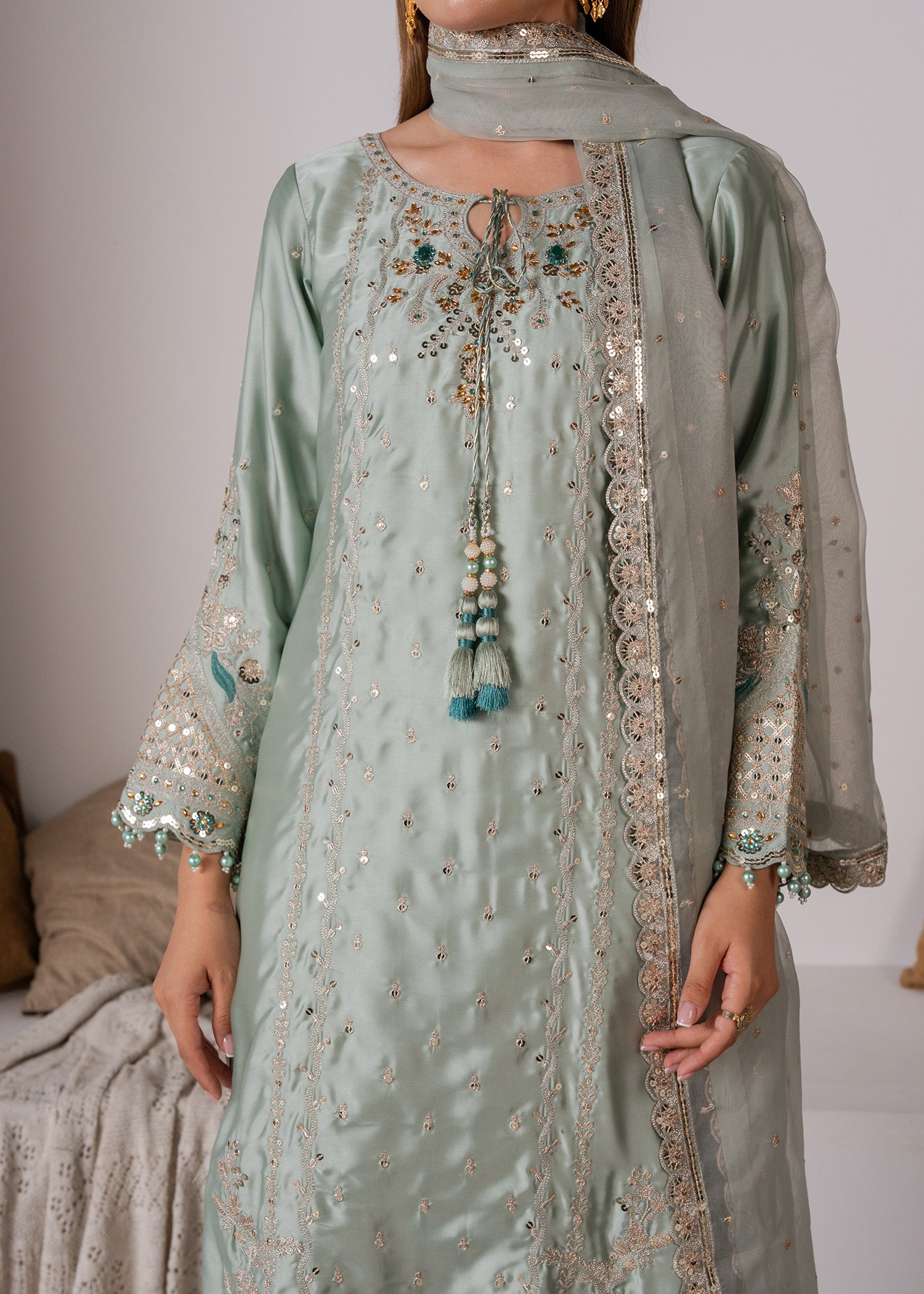 charmuse/shamooz Kurta Set in Mint green