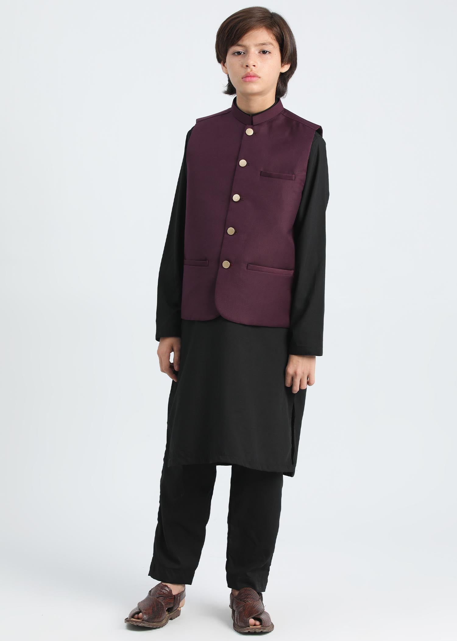 suiting Waistcoat in Purple, black
