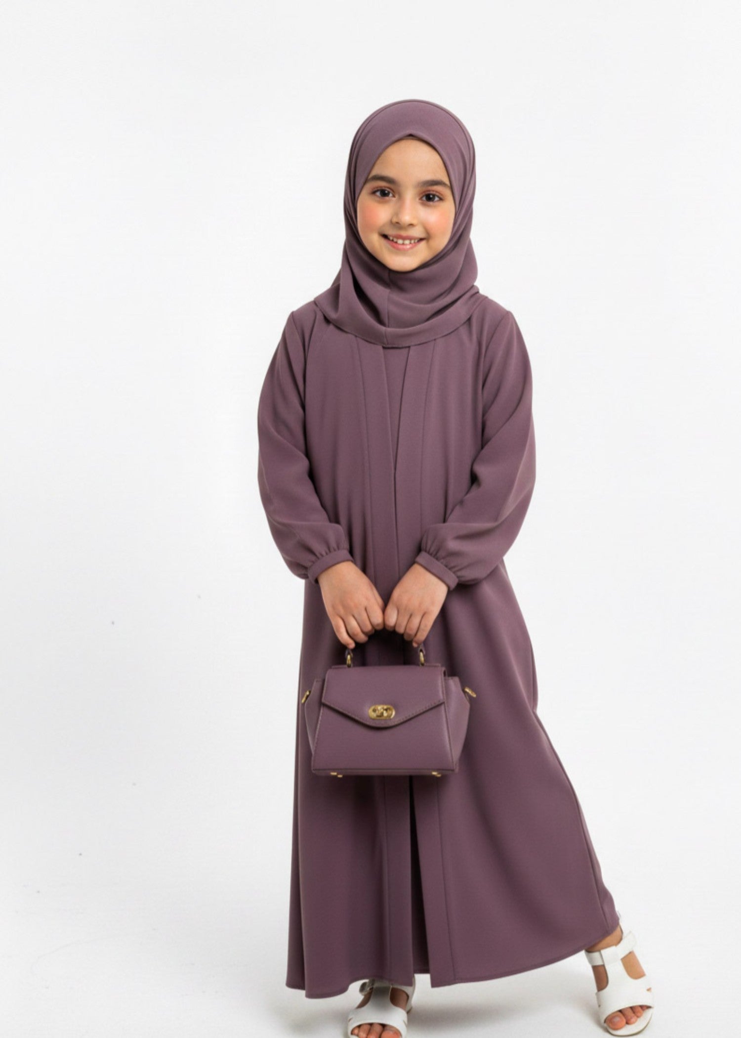 nidha Abaya in Mauve pink