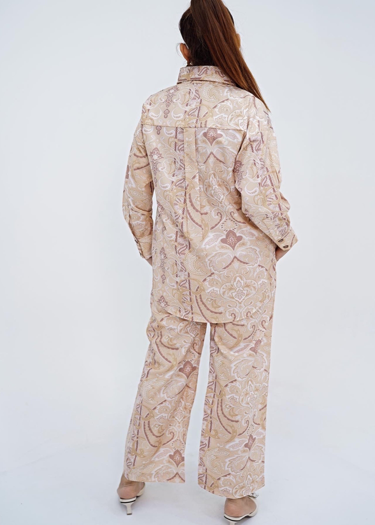 cotton silk Co Ord Sets in Beige