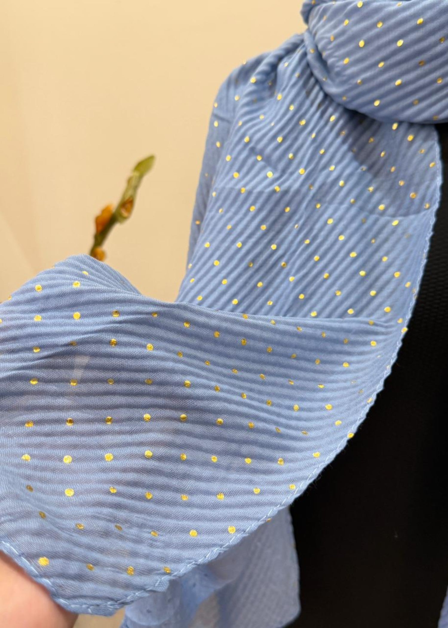 textured lawn Hijab in Carolina blue