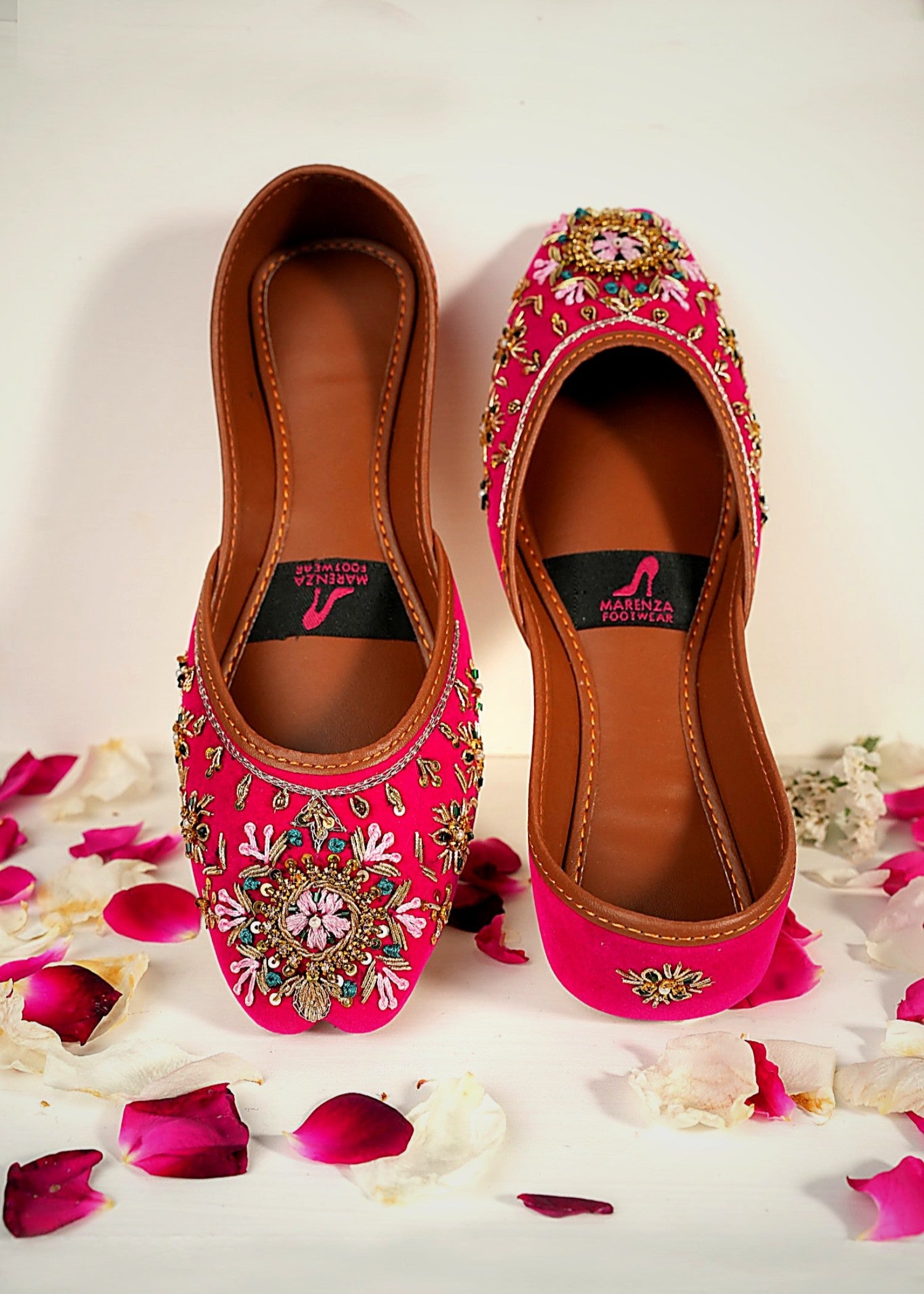 Khussa in Deep pink by - High Quality Women Khussa KPW6367