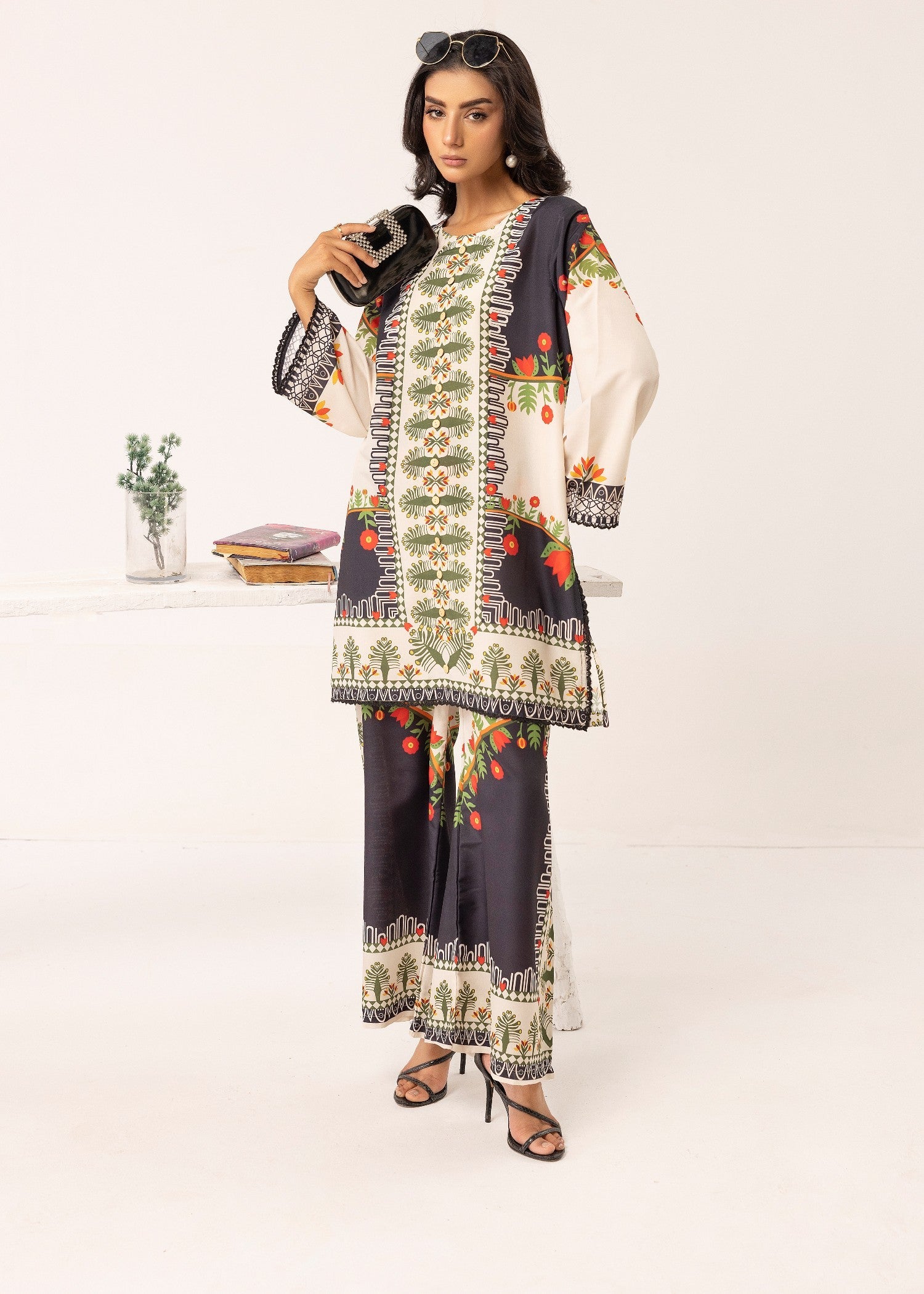 lawn Co Ord Sets in Black, beige