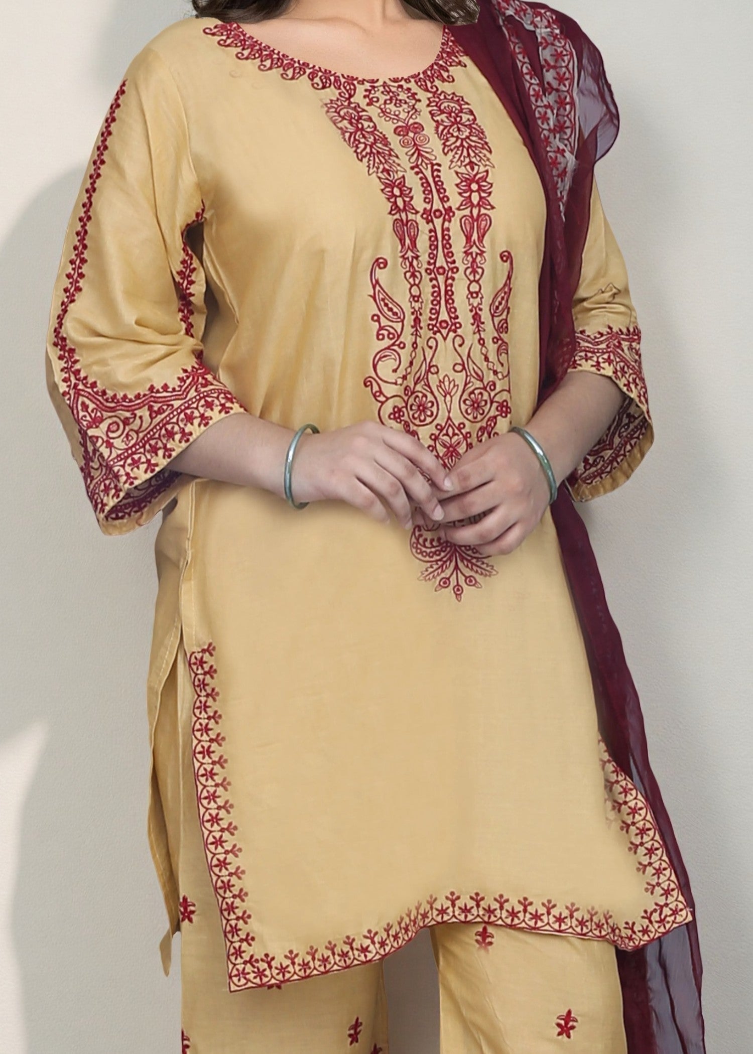 linen Kurta Set in Blonde