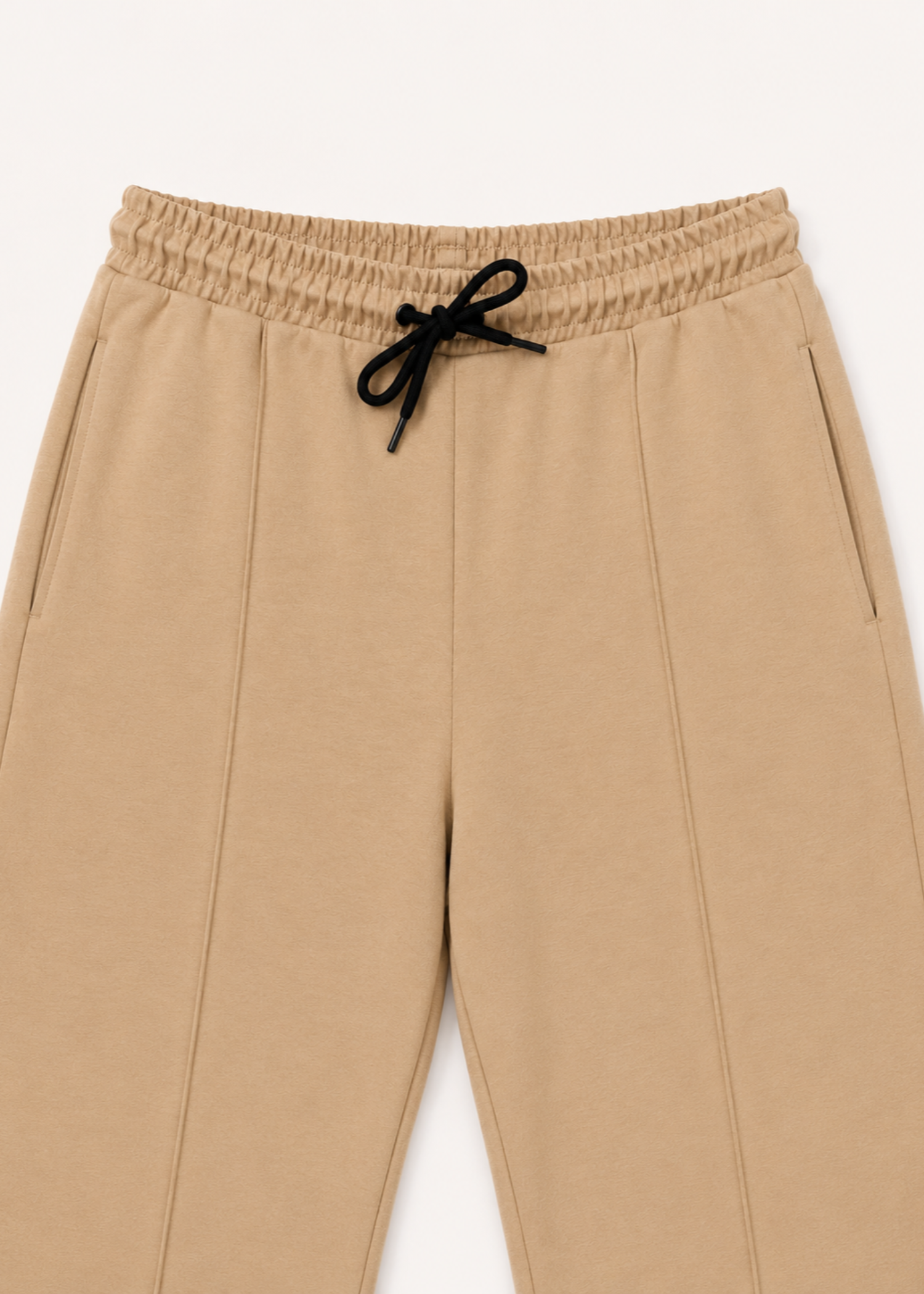 interlock knit Trousers in Tan brown