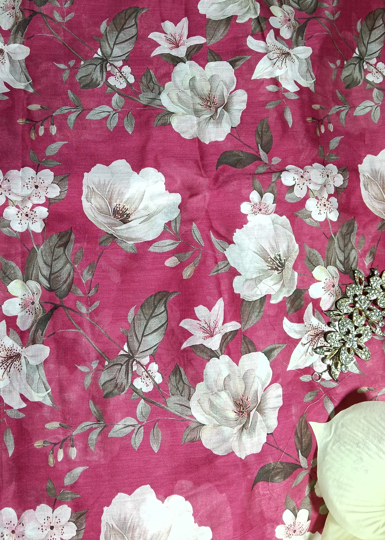 swiss lawn Unstitched in Porcelain, plum purple
