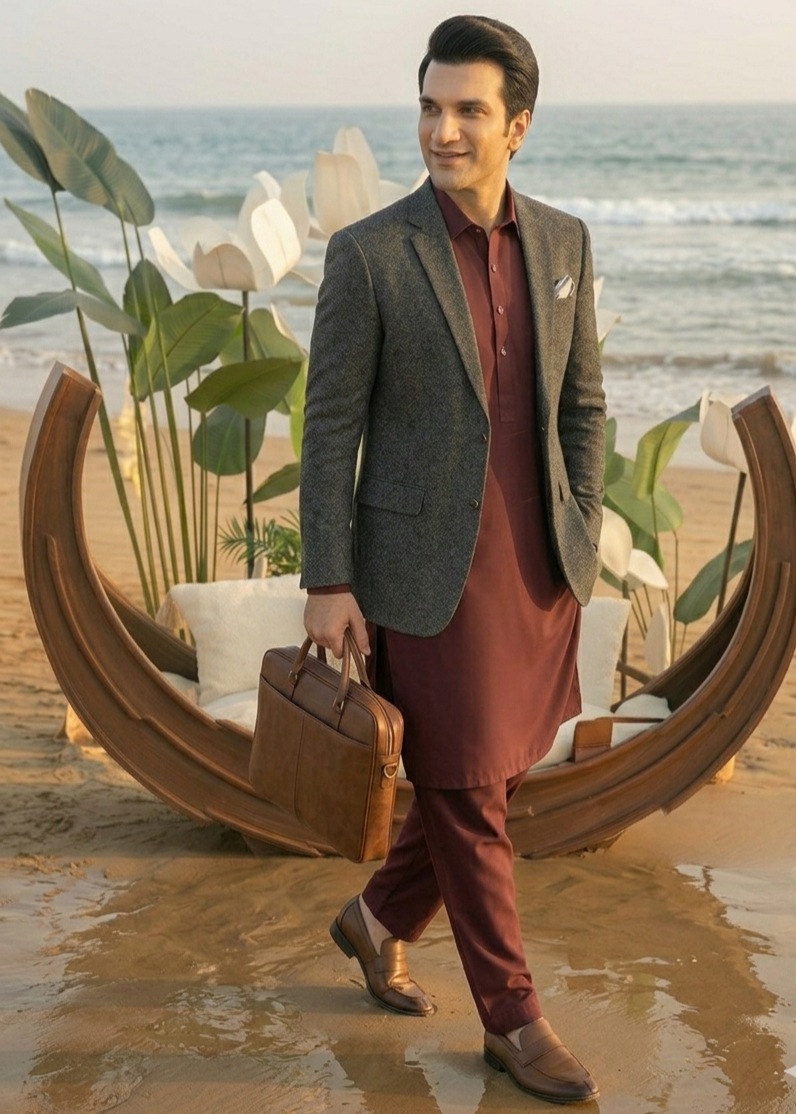 wool Blazer in Grey