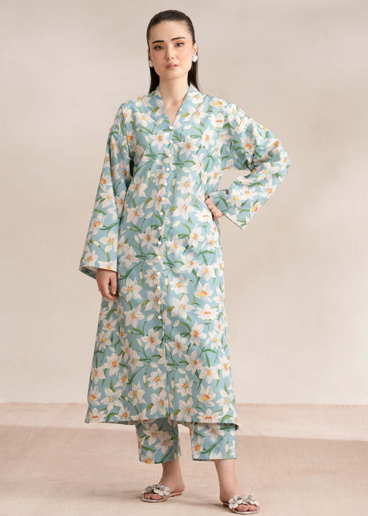 cotton Co Ord Sets in Light blue