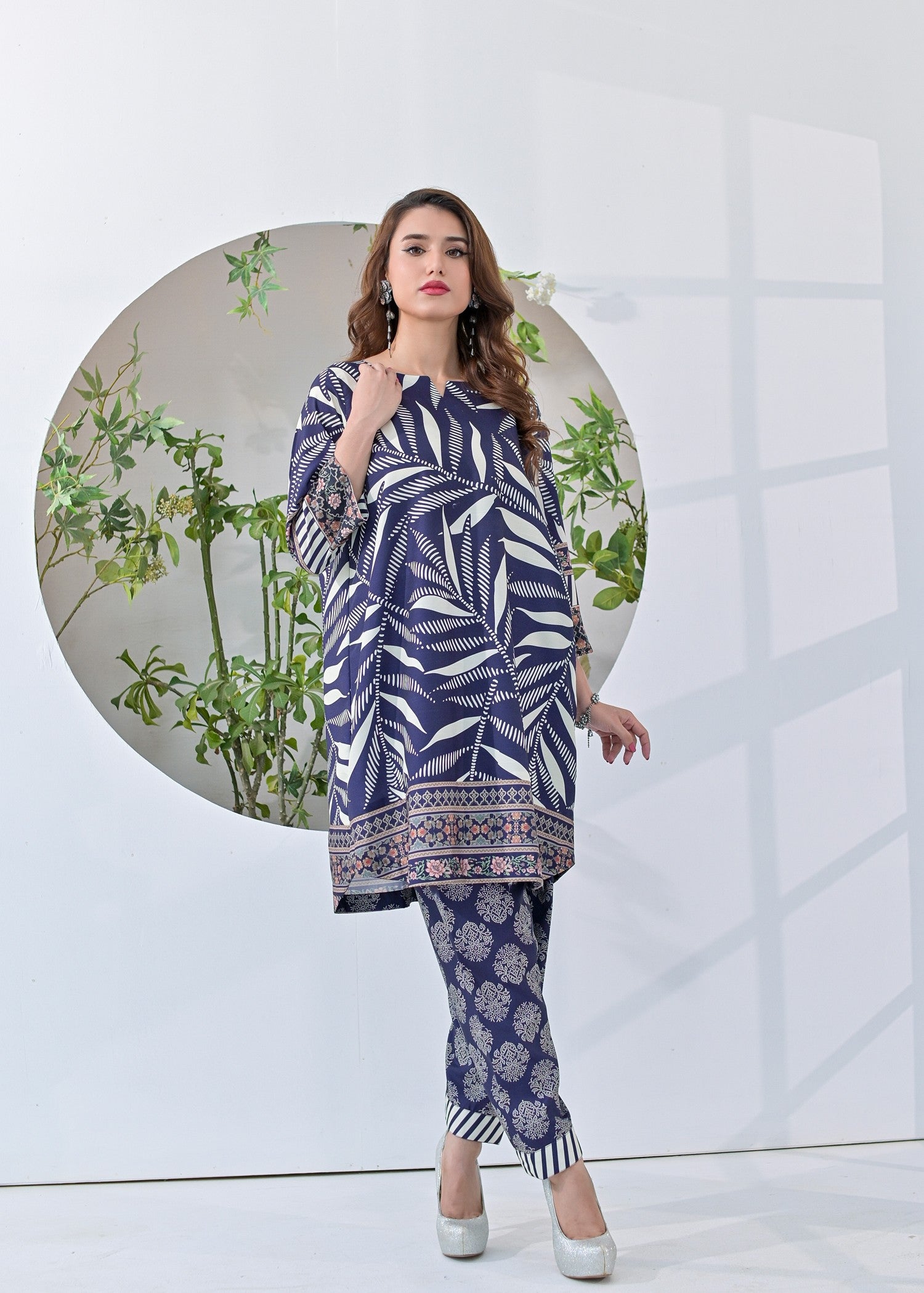 raw silk Unstitched in Blue