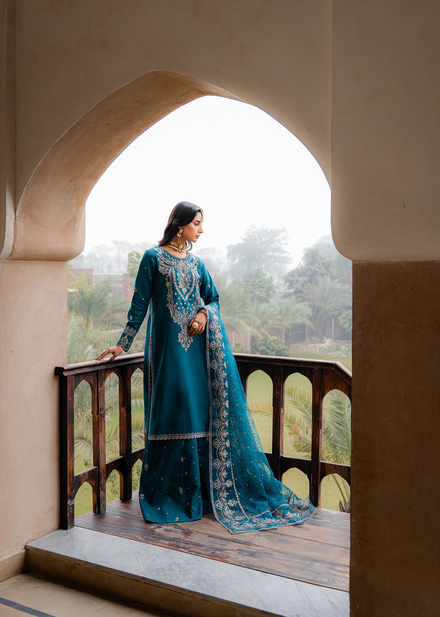 viscose Sharara in Teal