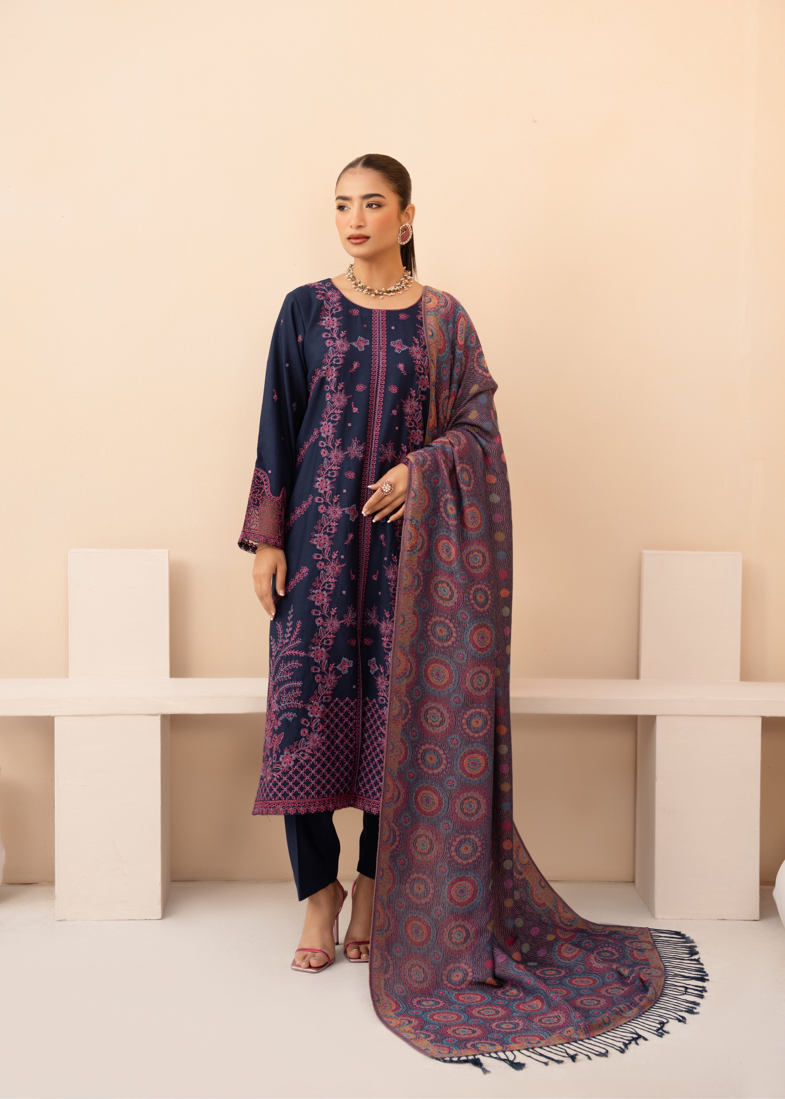dhanak Kurta Set in Purple