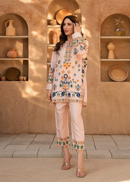 arabic lawn Co Ord Sets in Lavender blush
