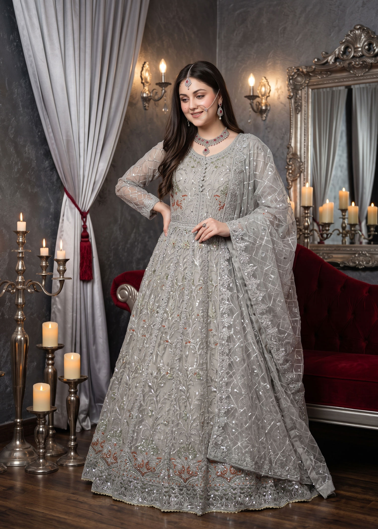 kattan silk Maxi in Ash grey