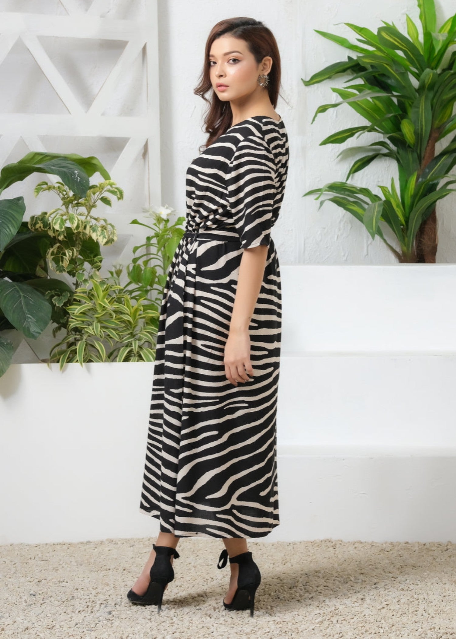 boski Dress in Black, beige