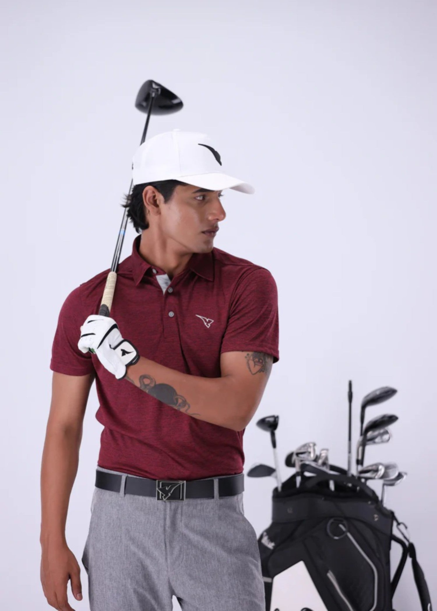 microfiber polyester Polo Shirt in Maroon