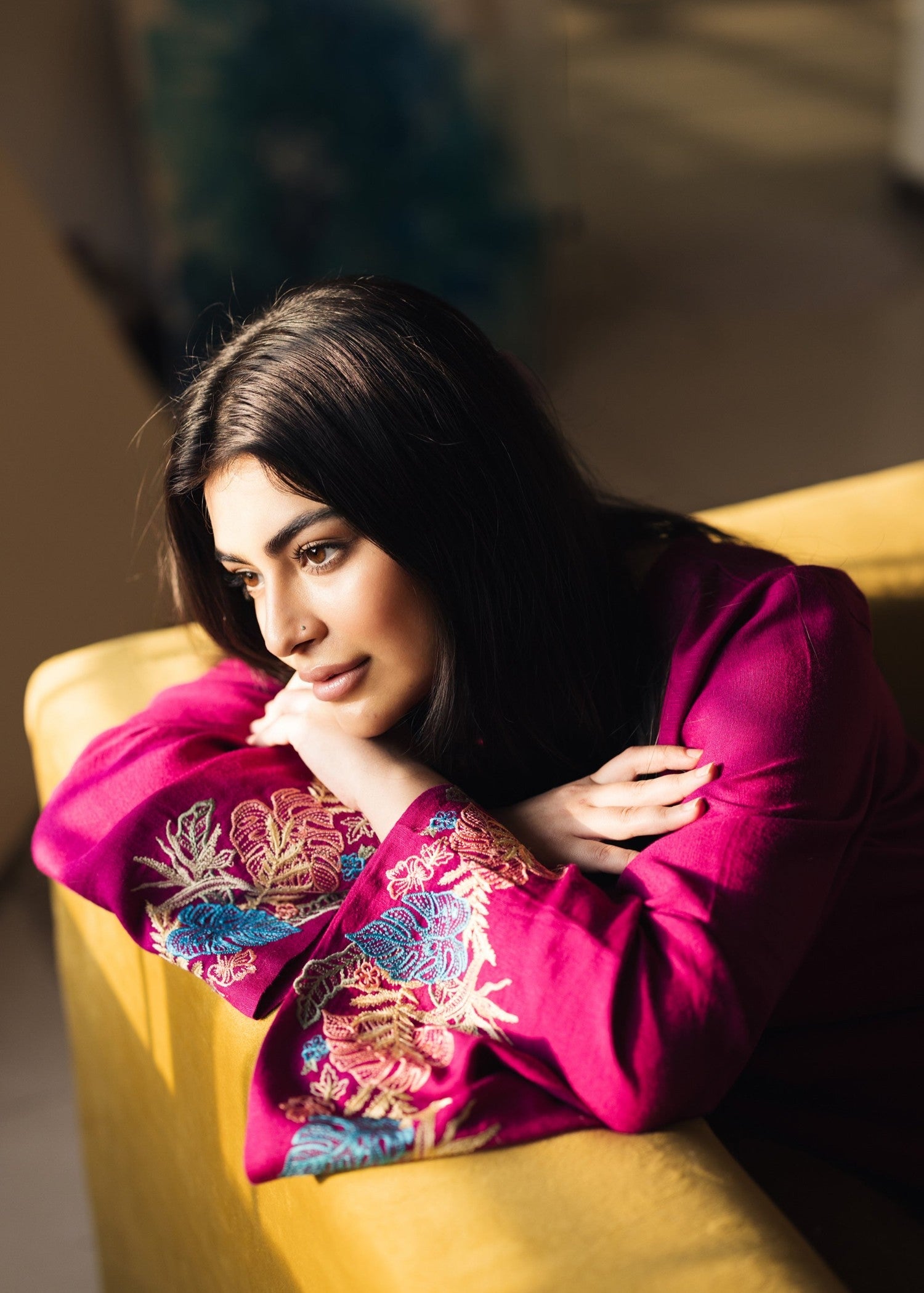 silk karandi Kurta Set in Pink