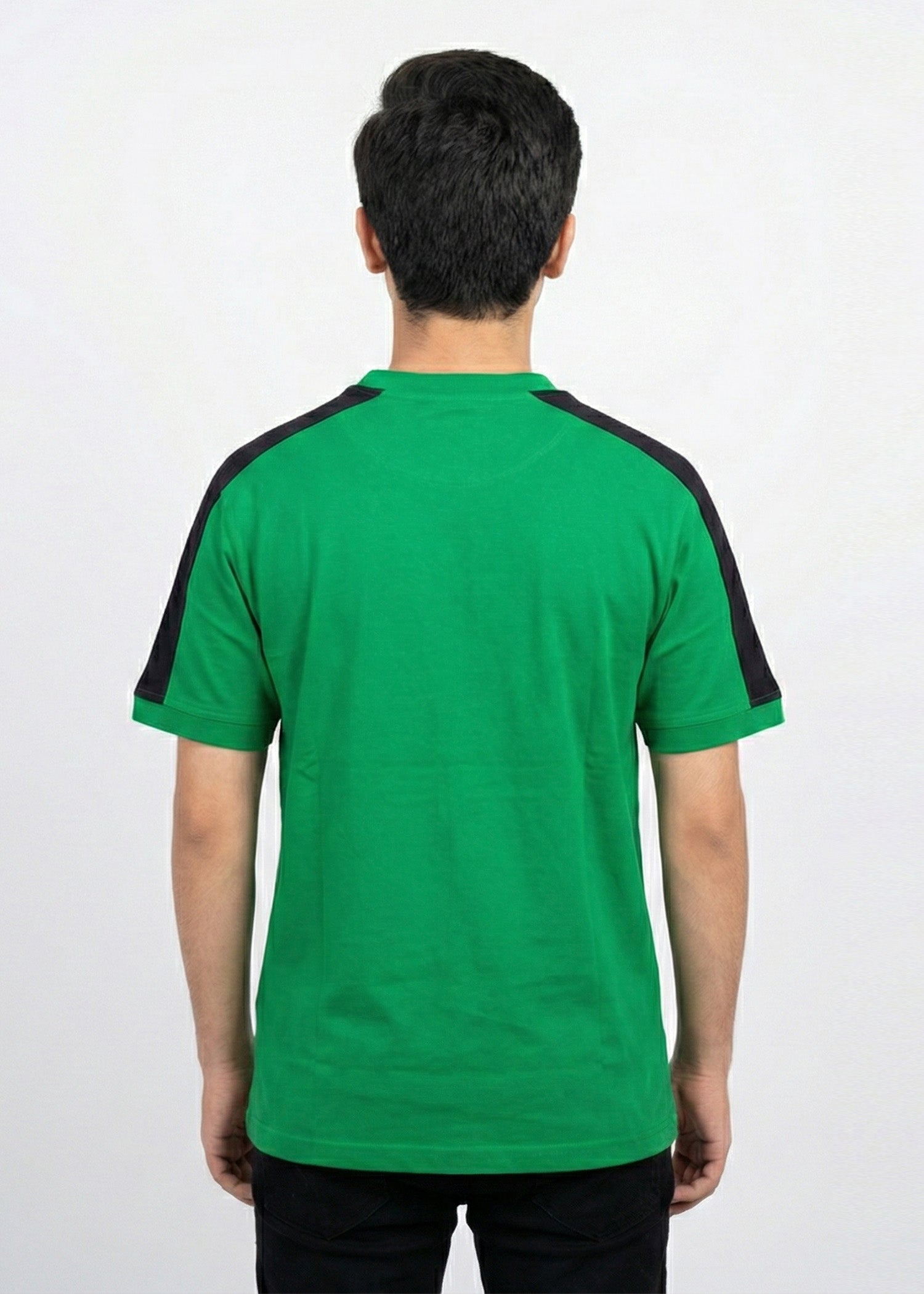 single jersey knit T Shirt in Black, green