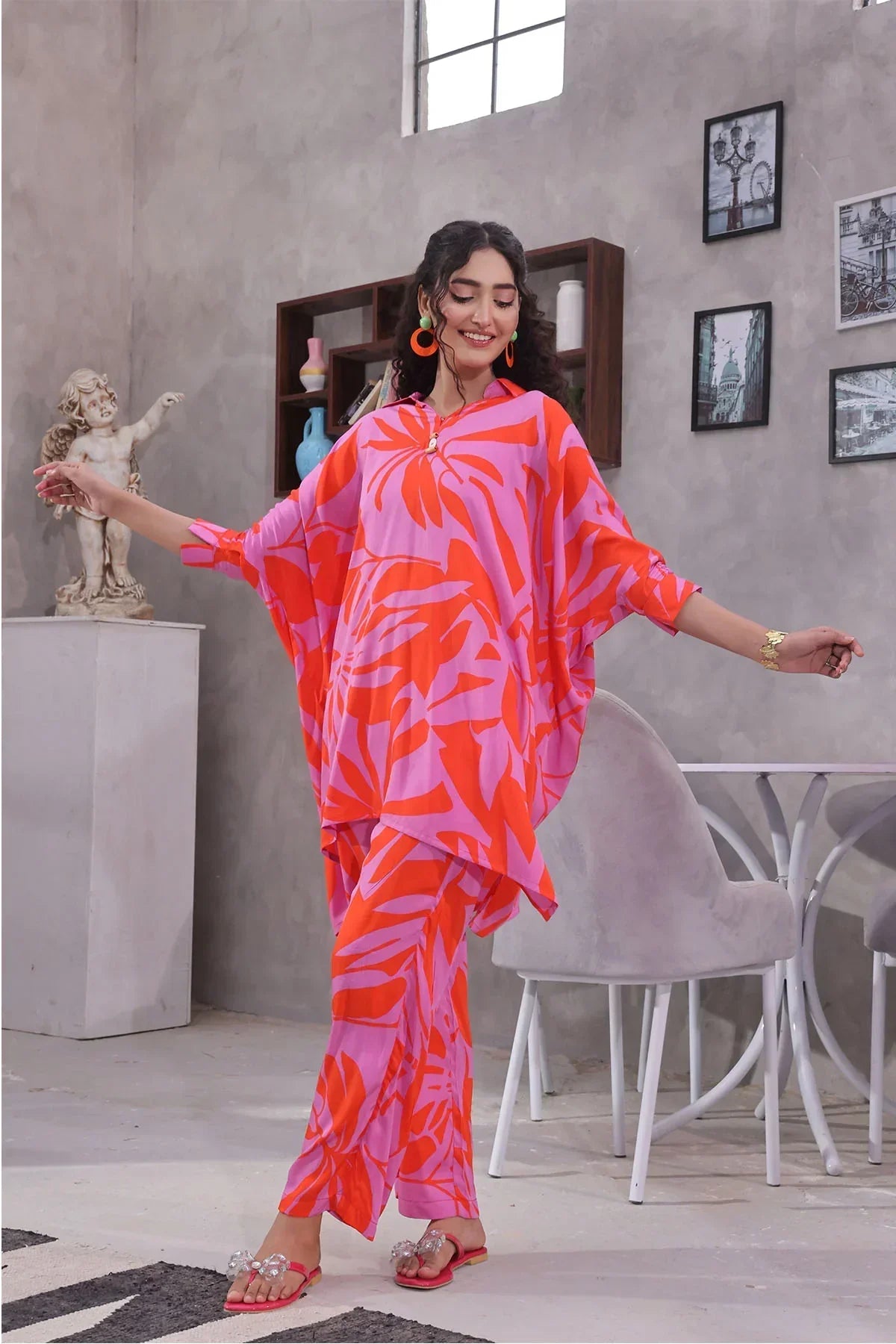 silk Kaftan in Multi