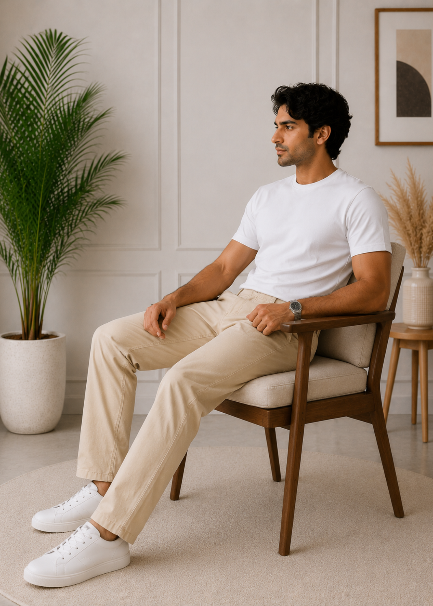 cotton Pants in Beige by Sanifits