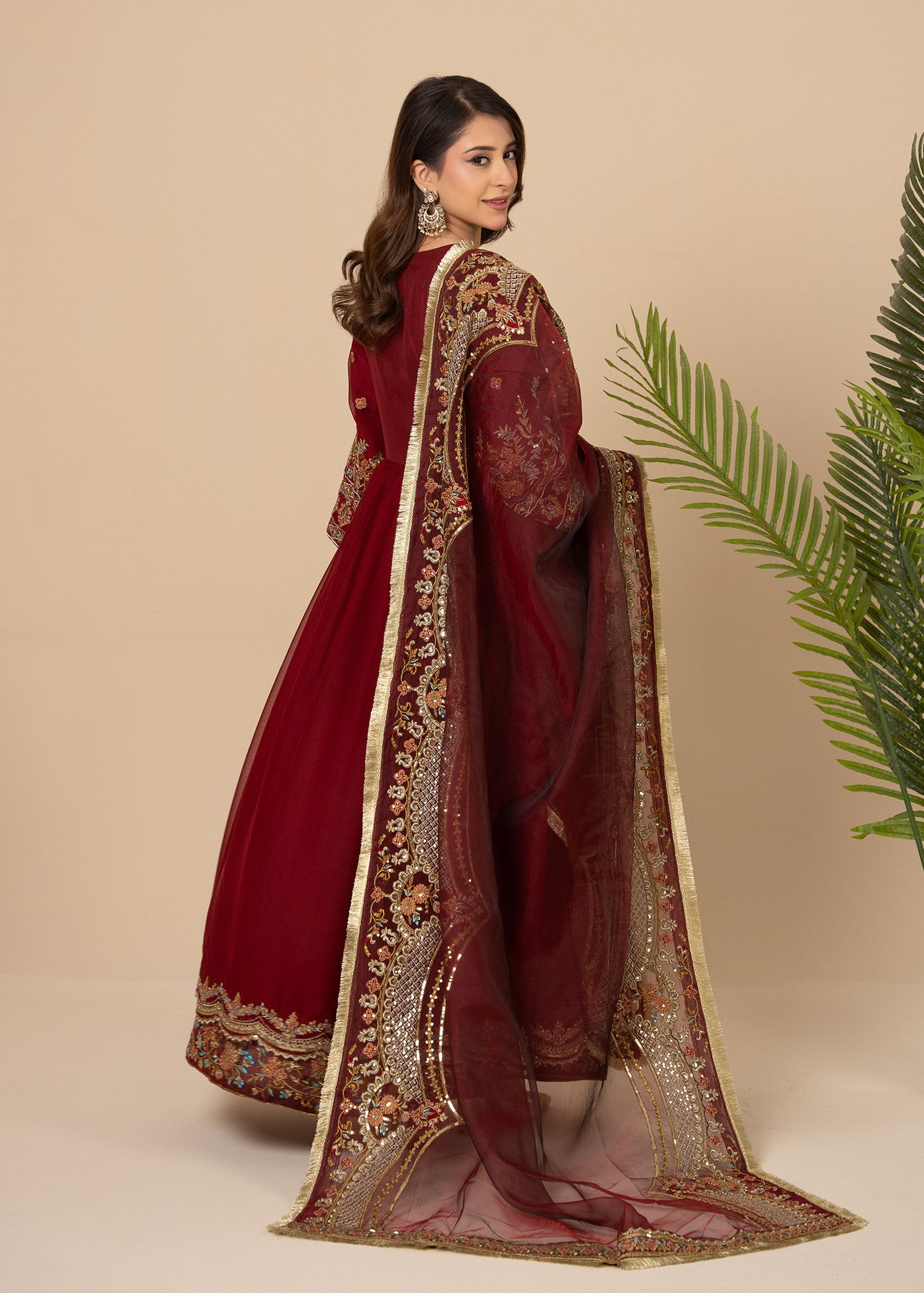 crinkle Maxi in Maroon