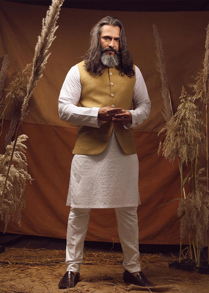 wool Waistcoat in Brown