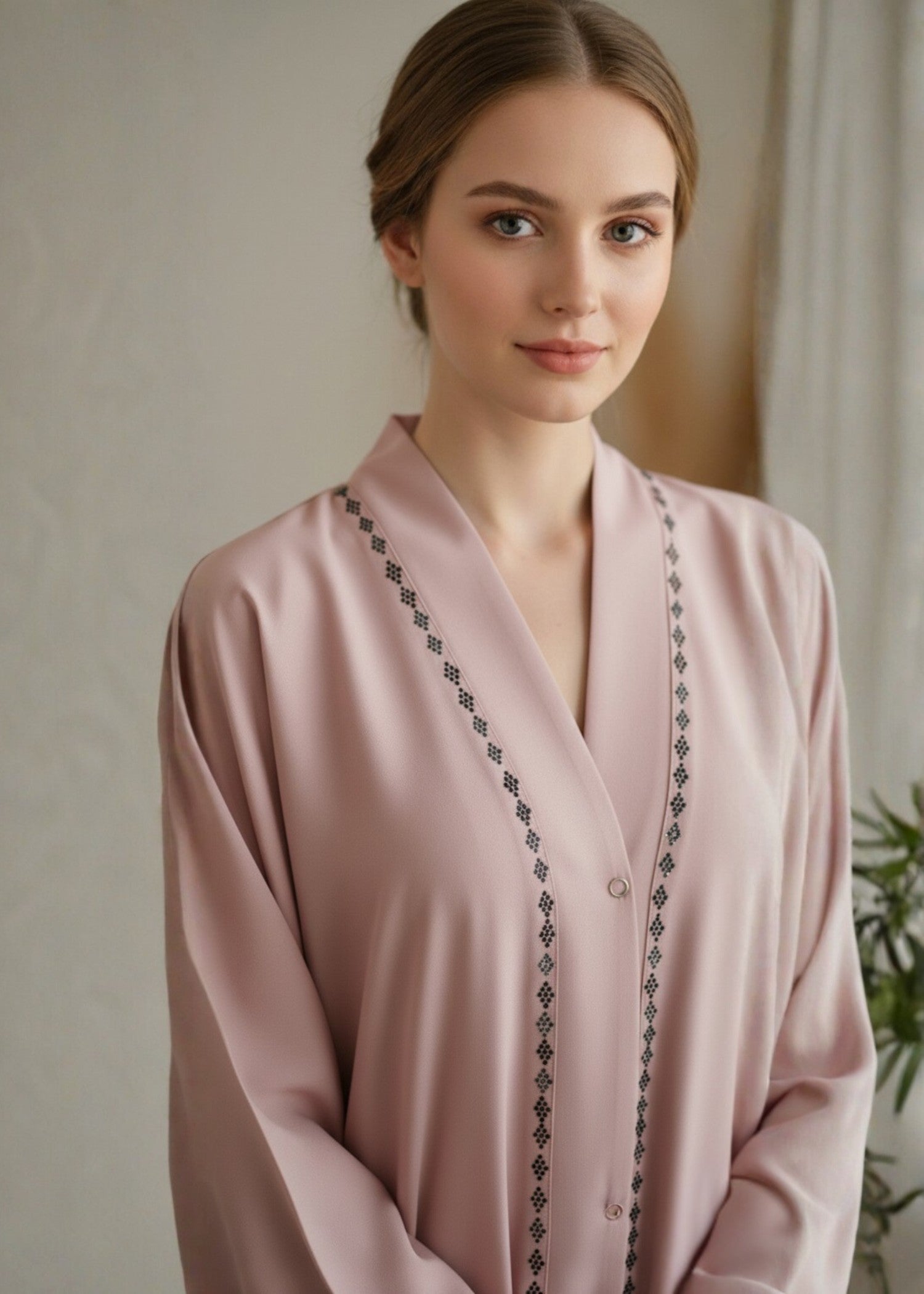 nidha Abaya in Indian pink