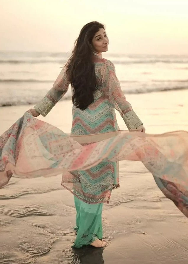 organza Kurta Set in Multi