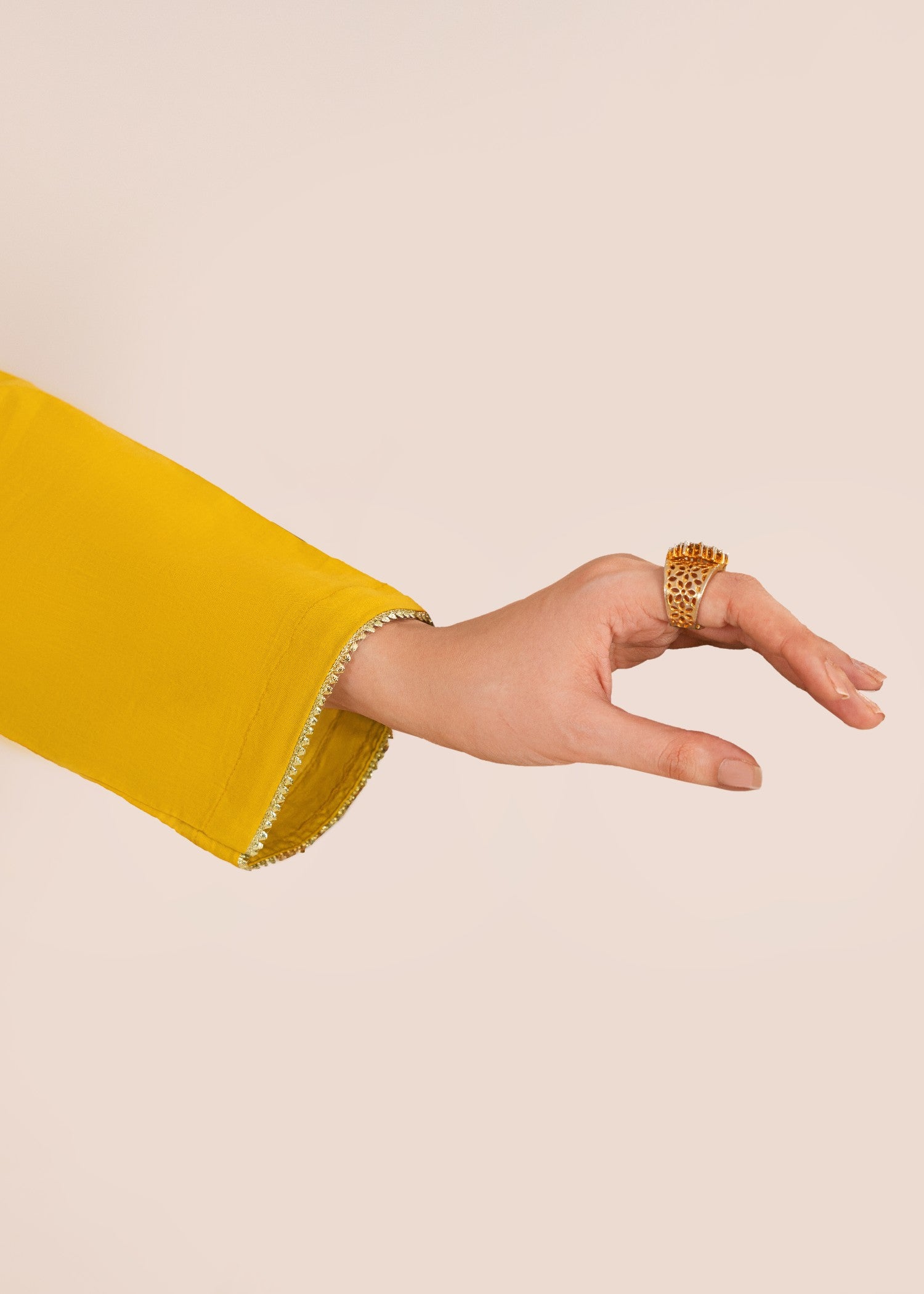 lawn Kurta Set in Mustard, gold