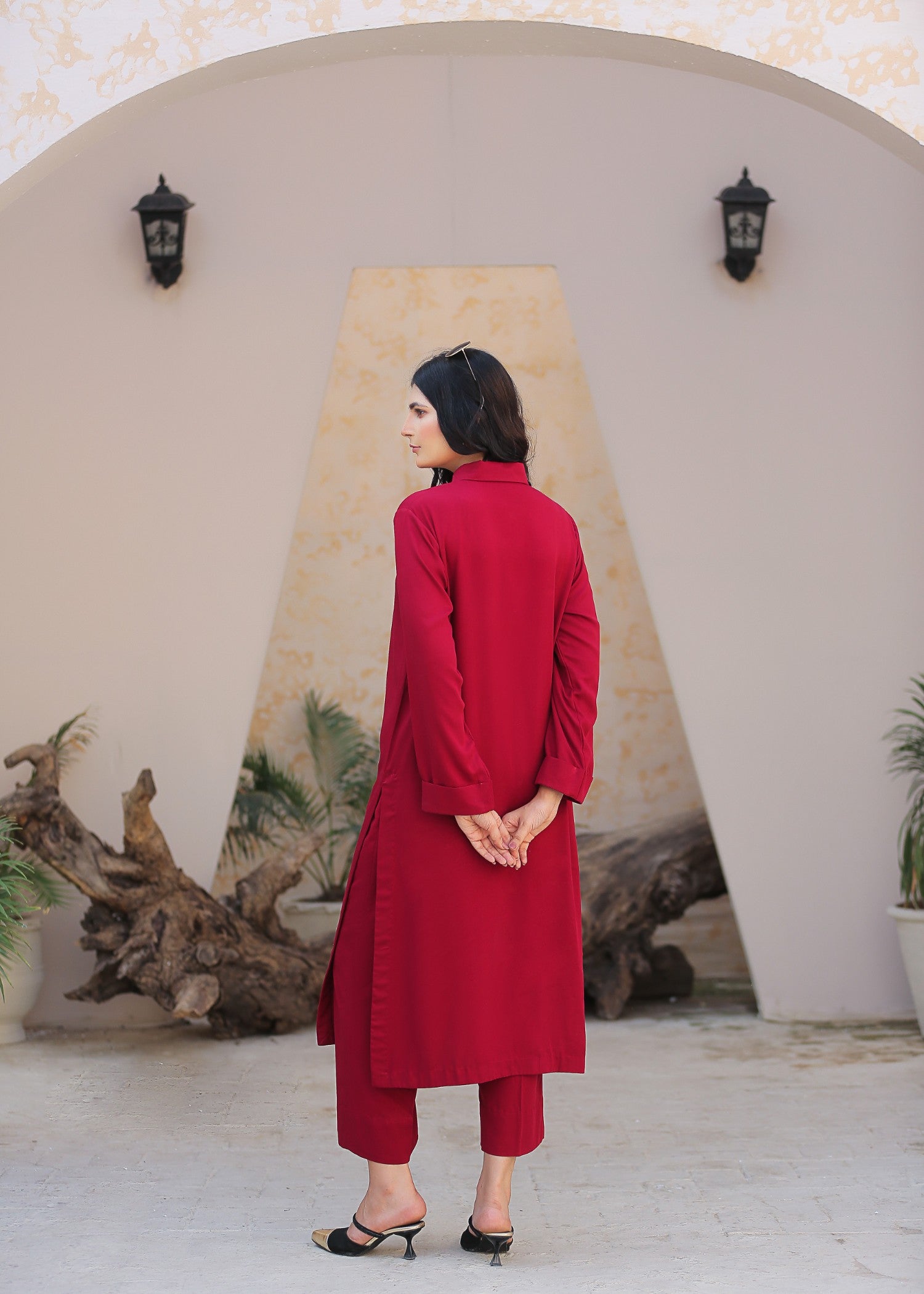 marina Co ord Sets in Maroon