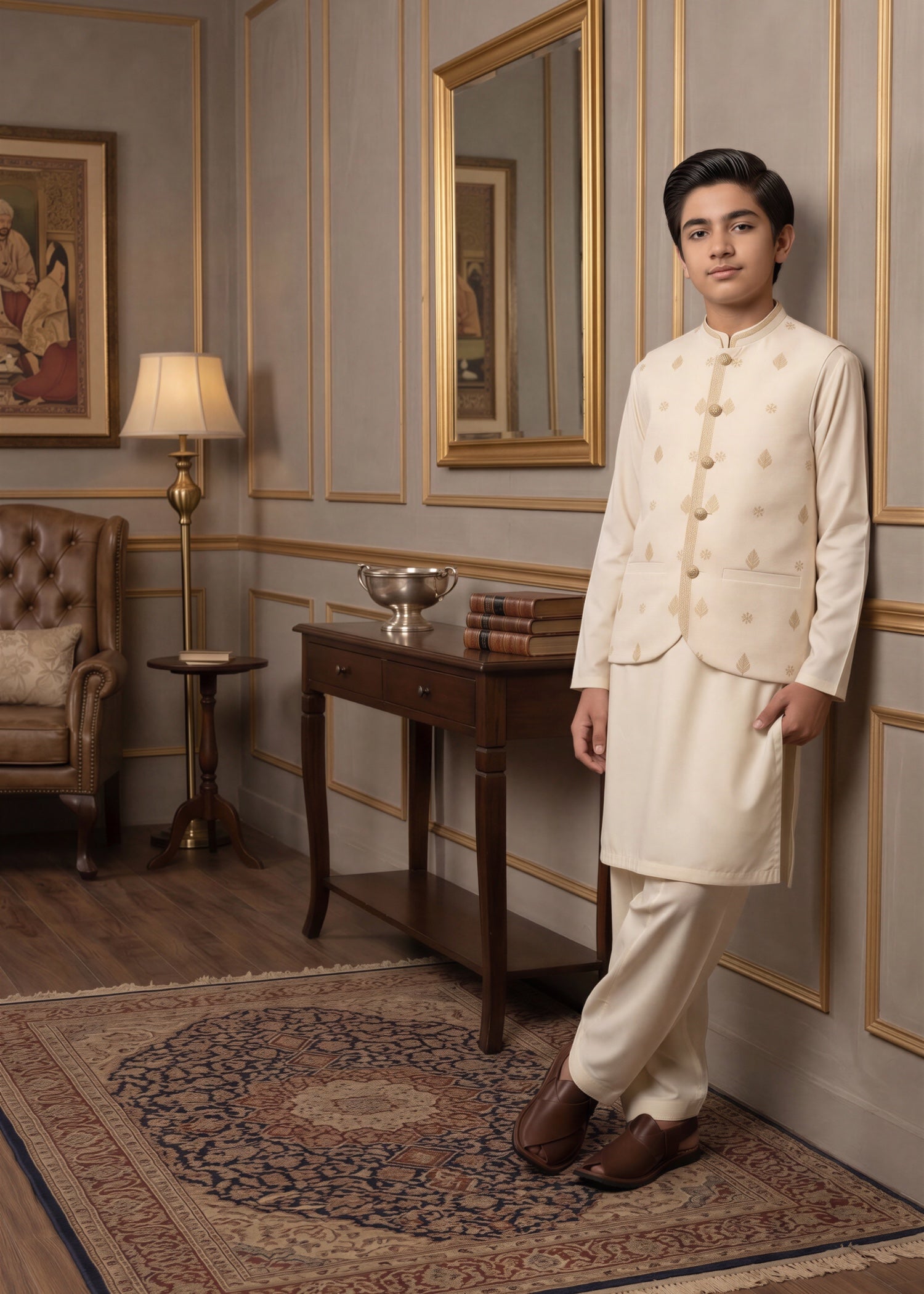 cotton Waistcoat in Off-white
