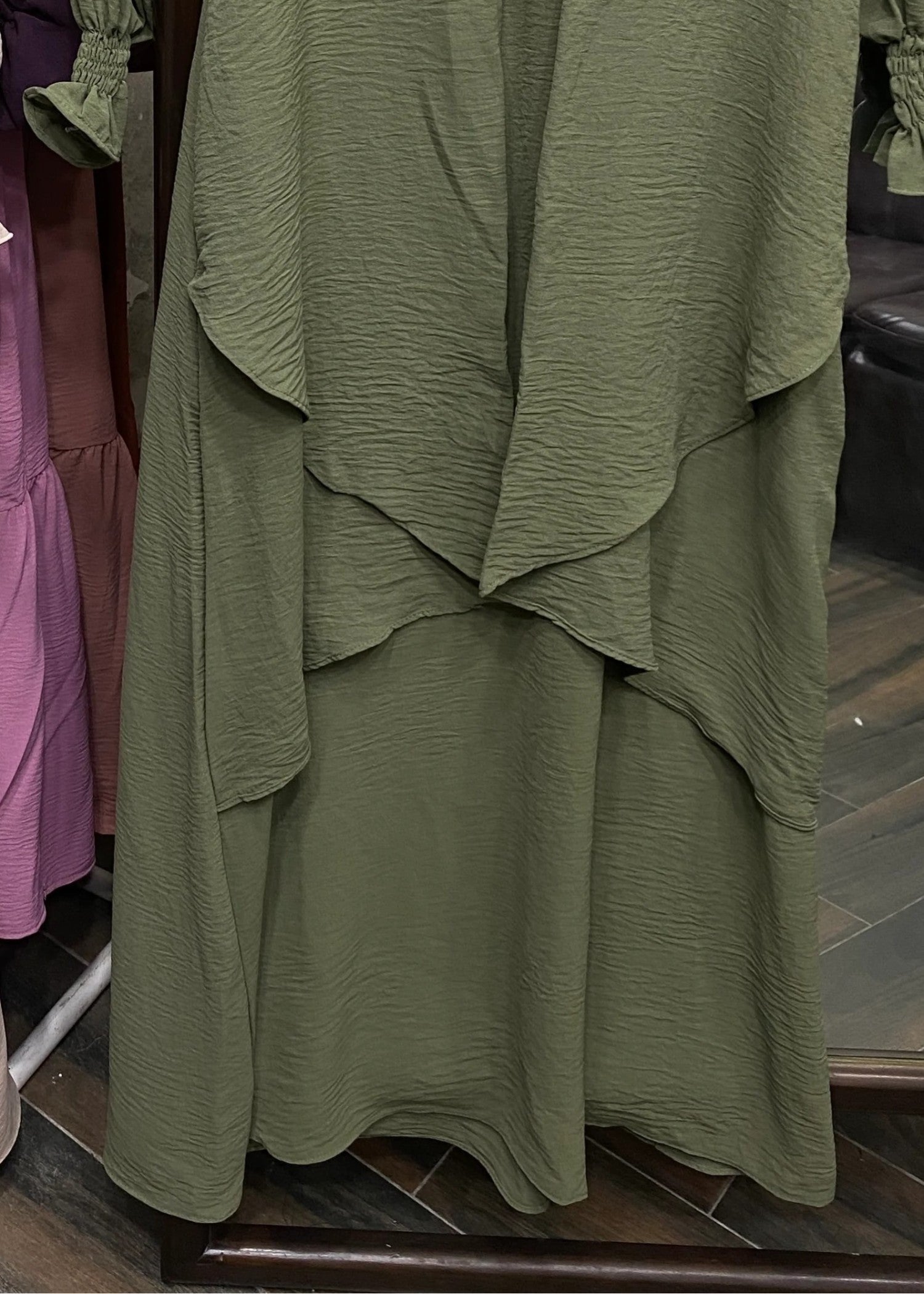 polyester Abaya in Olive green