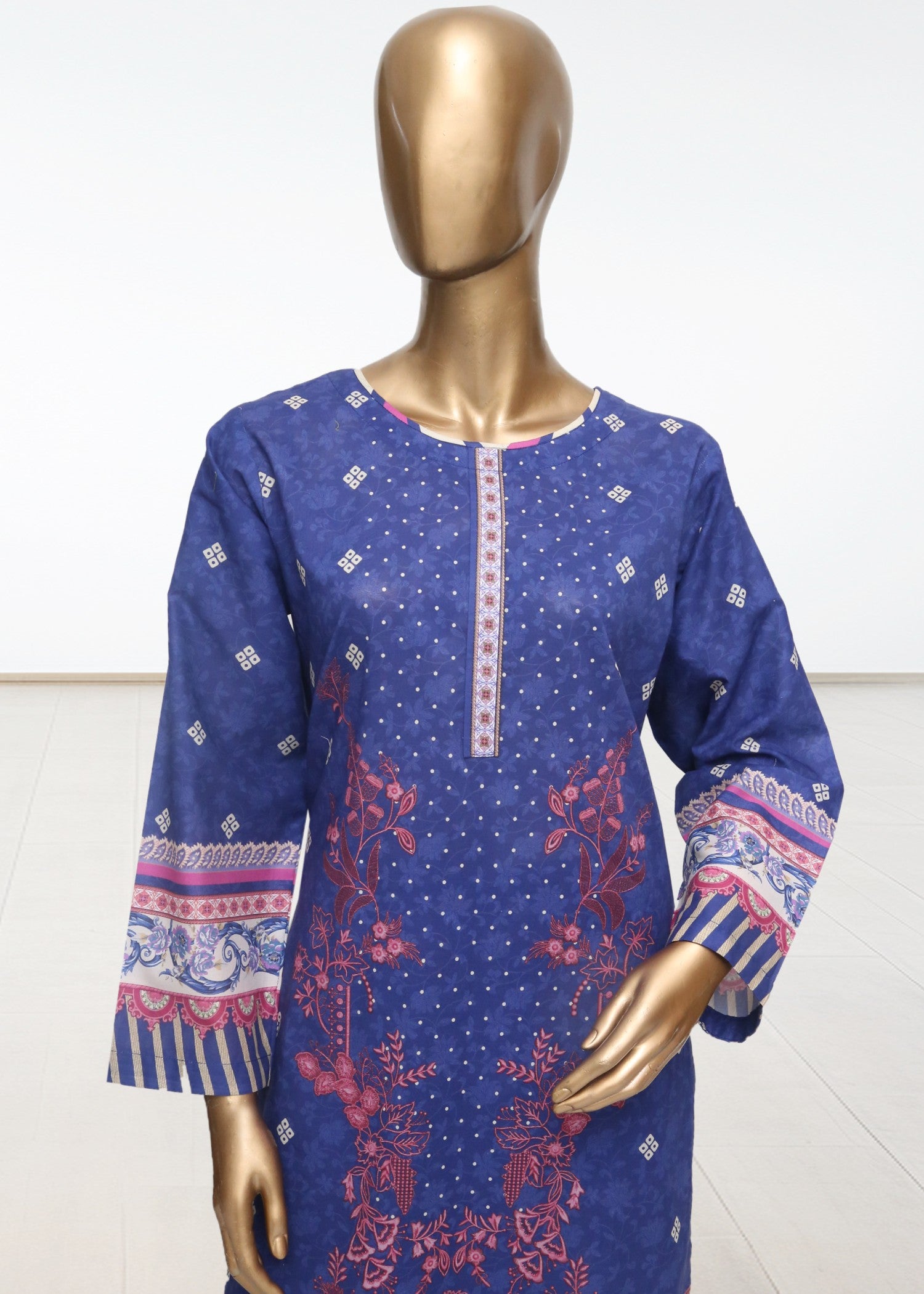 lawn Kurta Set in Multi, sapphire blue