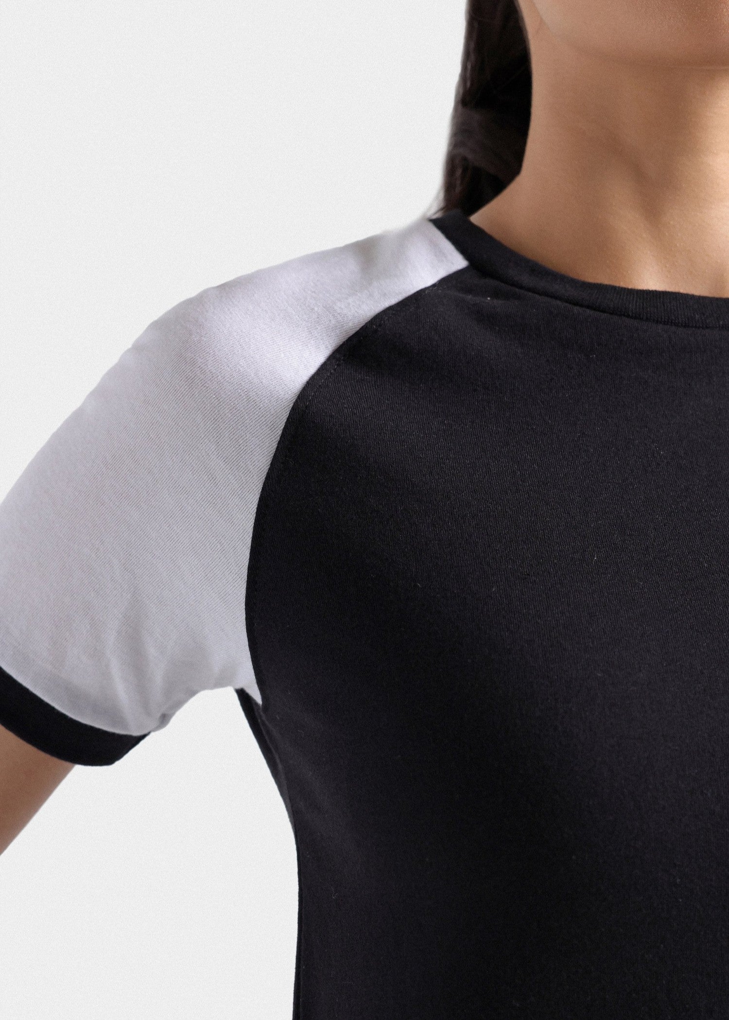 cotton T Shirt in Black, white