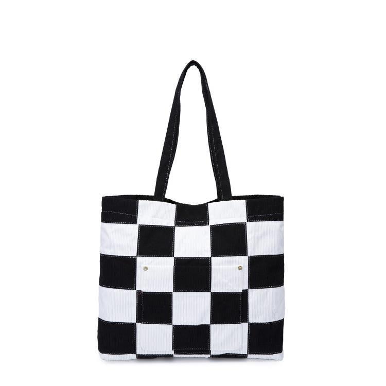 Women's New Corduroy Block Shoulder Bag
